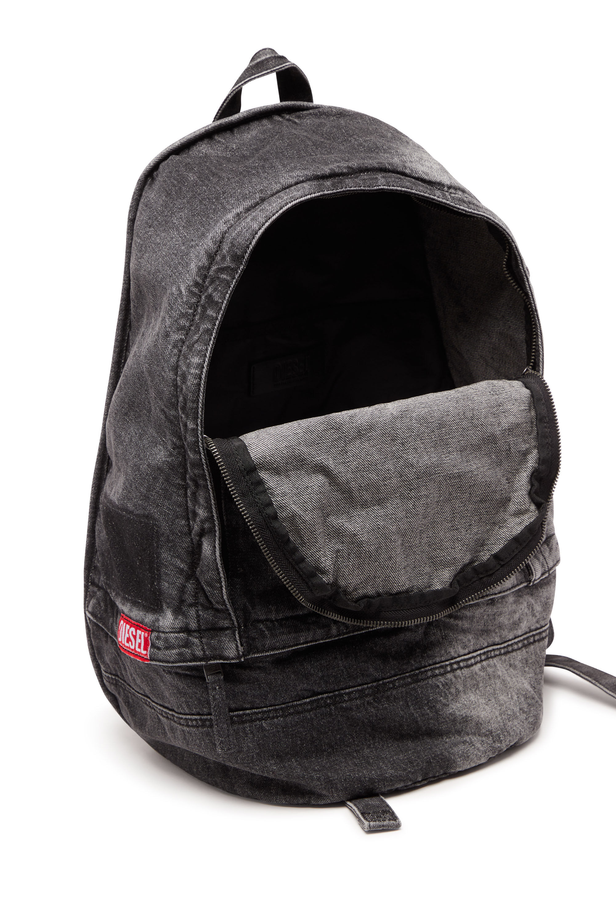 Black sales denim backpack