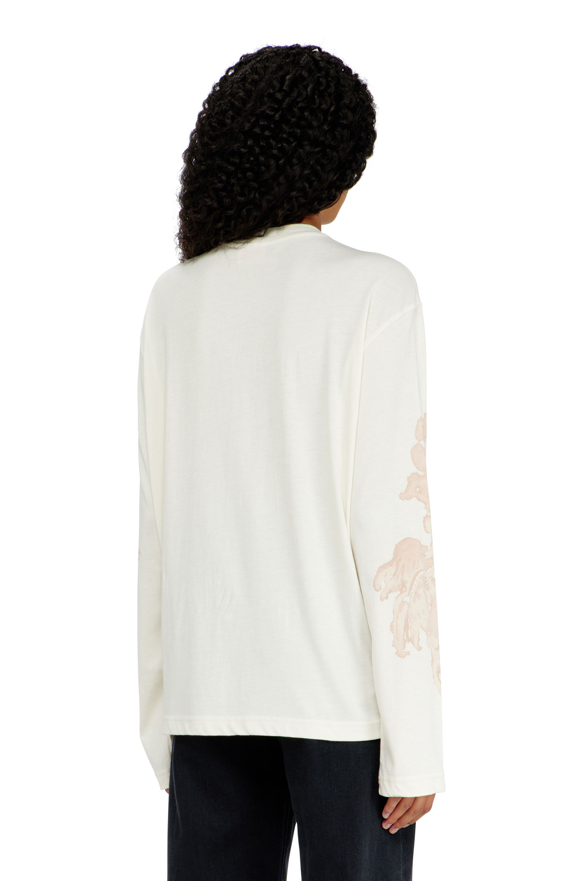 Diesel - T-HILARY-LS-AA1, Woman's Cotton long-sleeve T-shirt with graphic print in null - 3