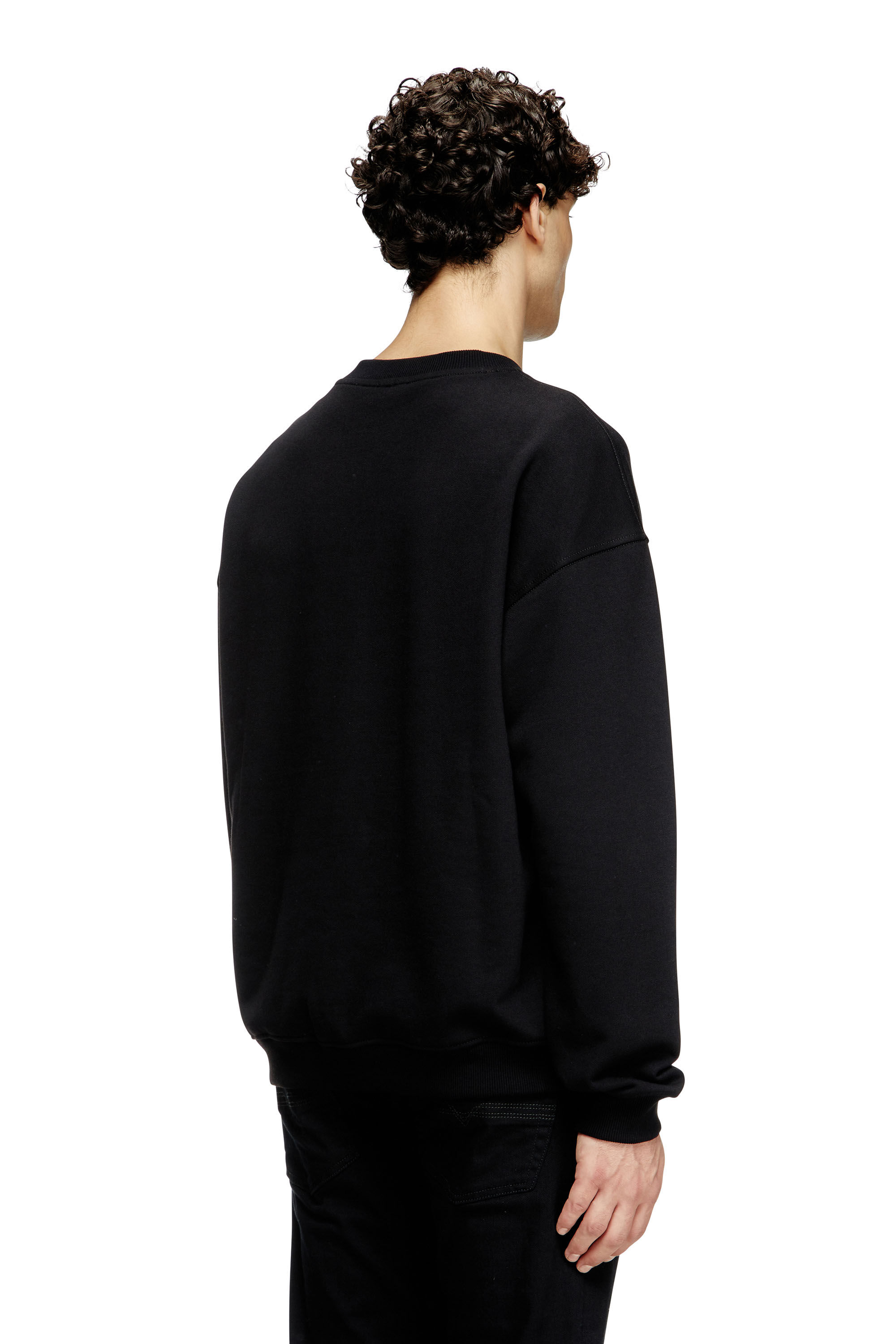【美品】DIESEL.カットアウトスウェット　長袖　ロゴ　完売　ゆったり　S 黒 Men's Sweatshirt with cut-out Oval D logo | Black | Diesel