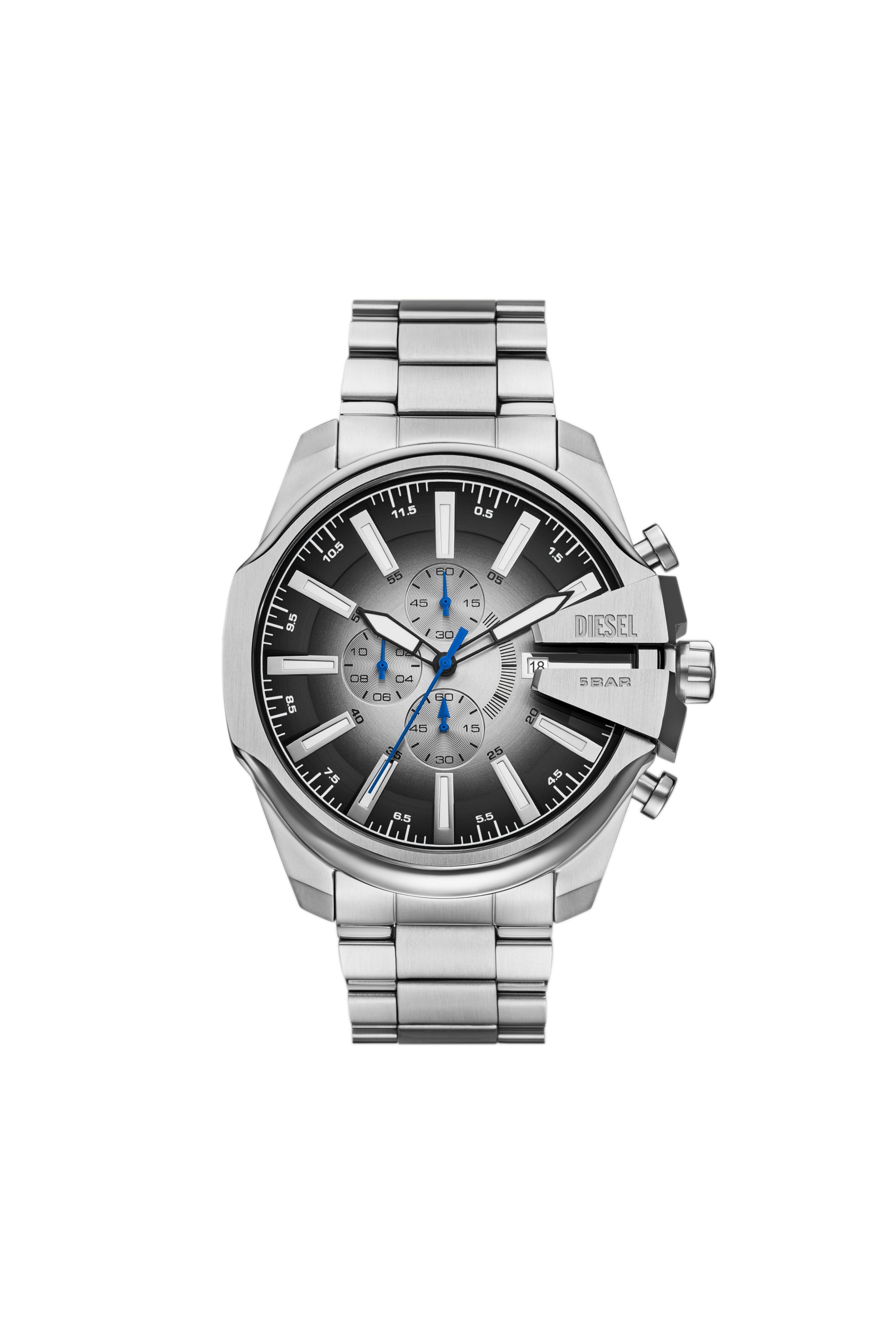 デオシーク Men's Mega Chief Slim Stainless Steel Watch | Silver | Diesel PT