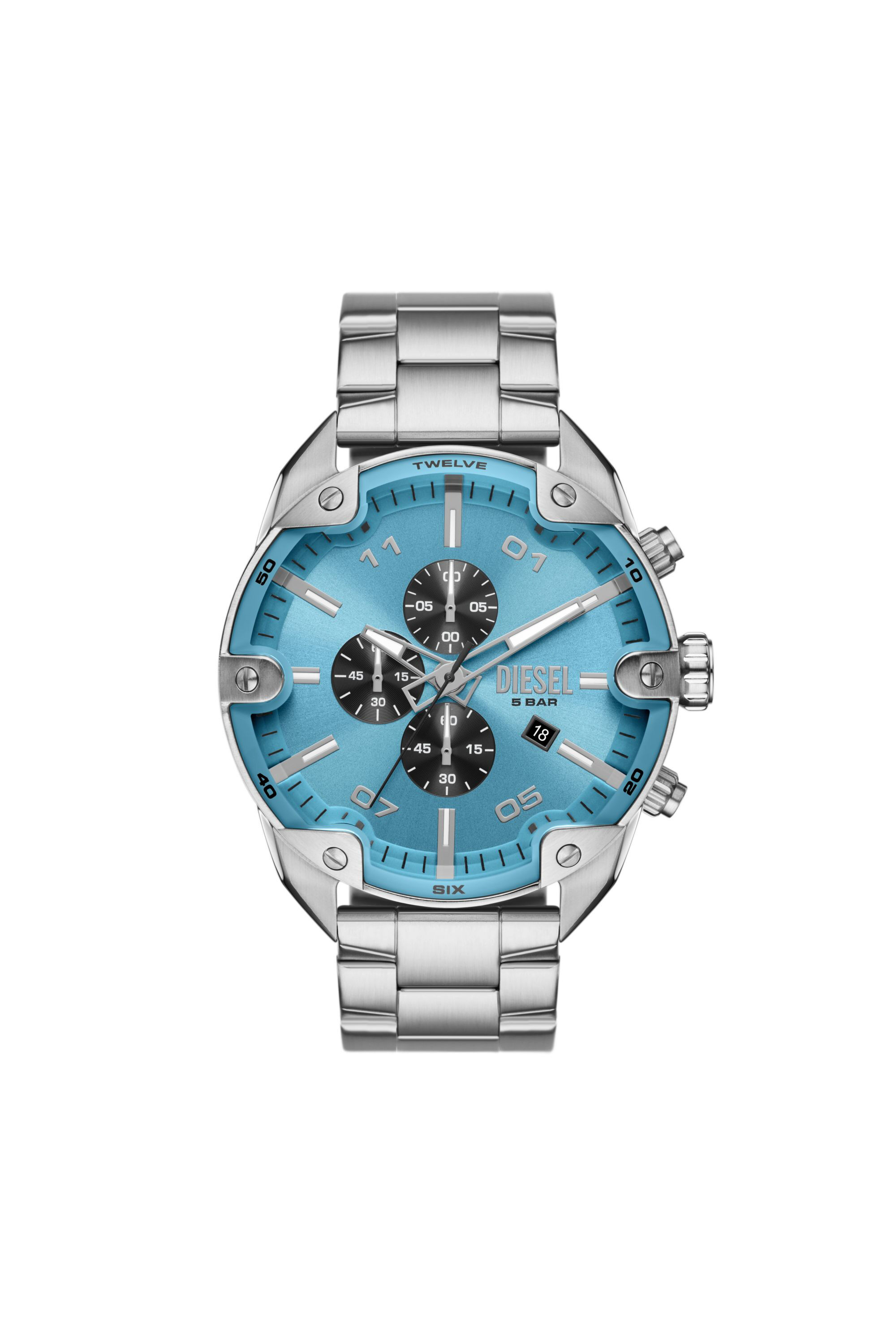 Men\'s Spiked stainless DZ4655 | watch chronograph steel Diesel