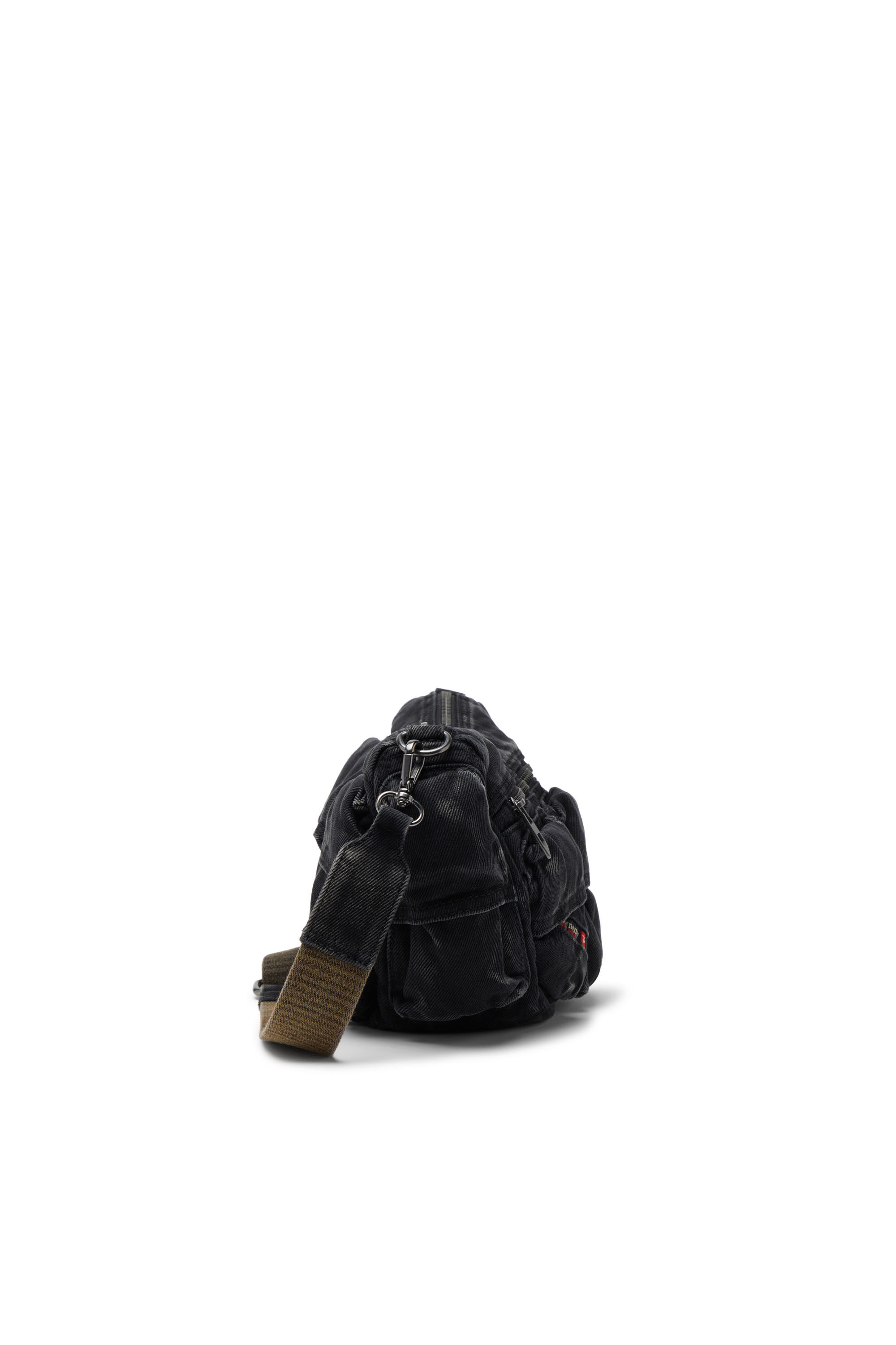 Diesel - MULTI-PKTS SHOULDER BAG X, Unisex's Multi-Pkts-Multipocket bag in washed denim in Black - 4