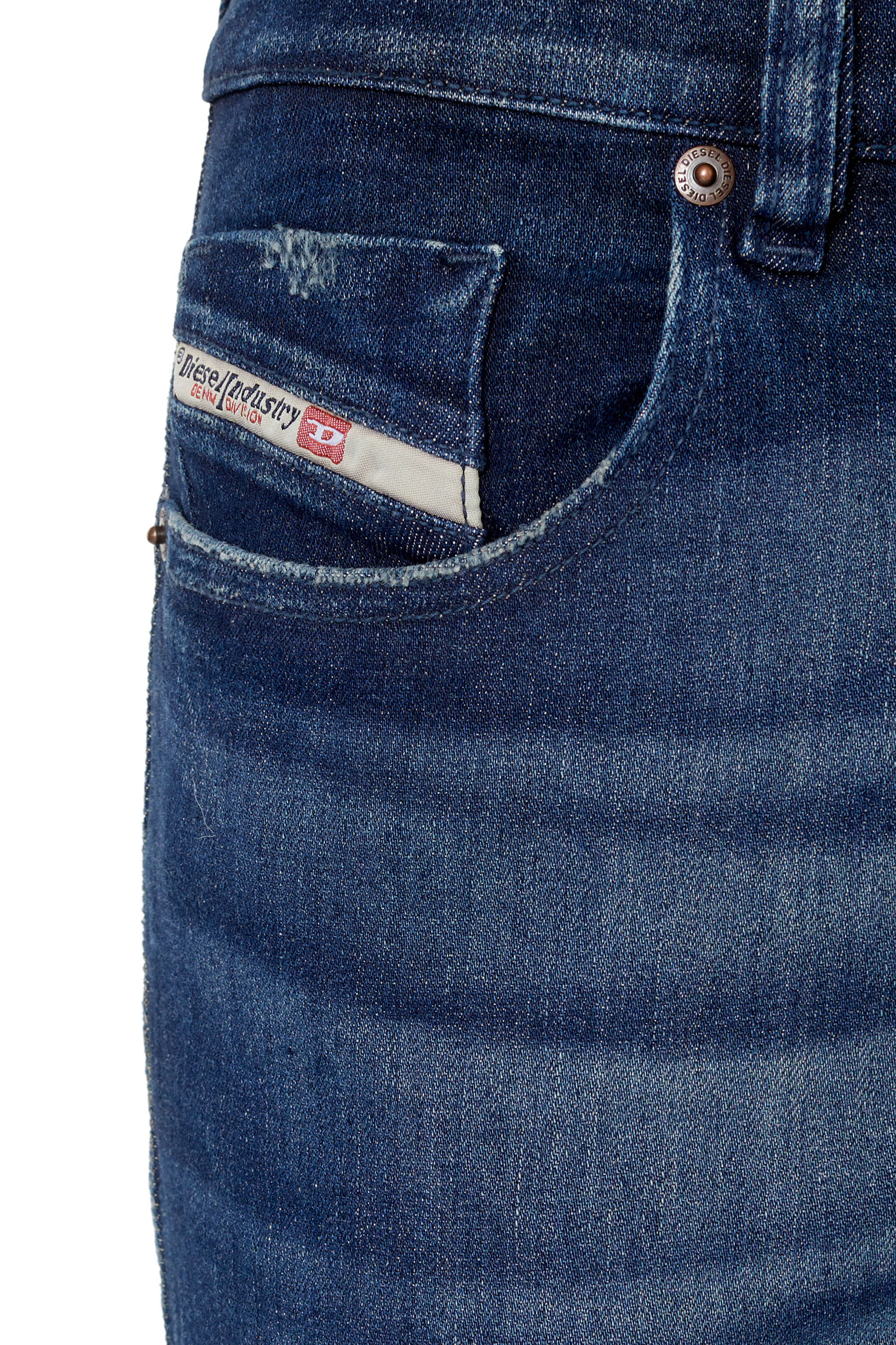 Diesel - 2019 D-Strukt 09F54 Slim Jeans, Dark Blue - Image 6