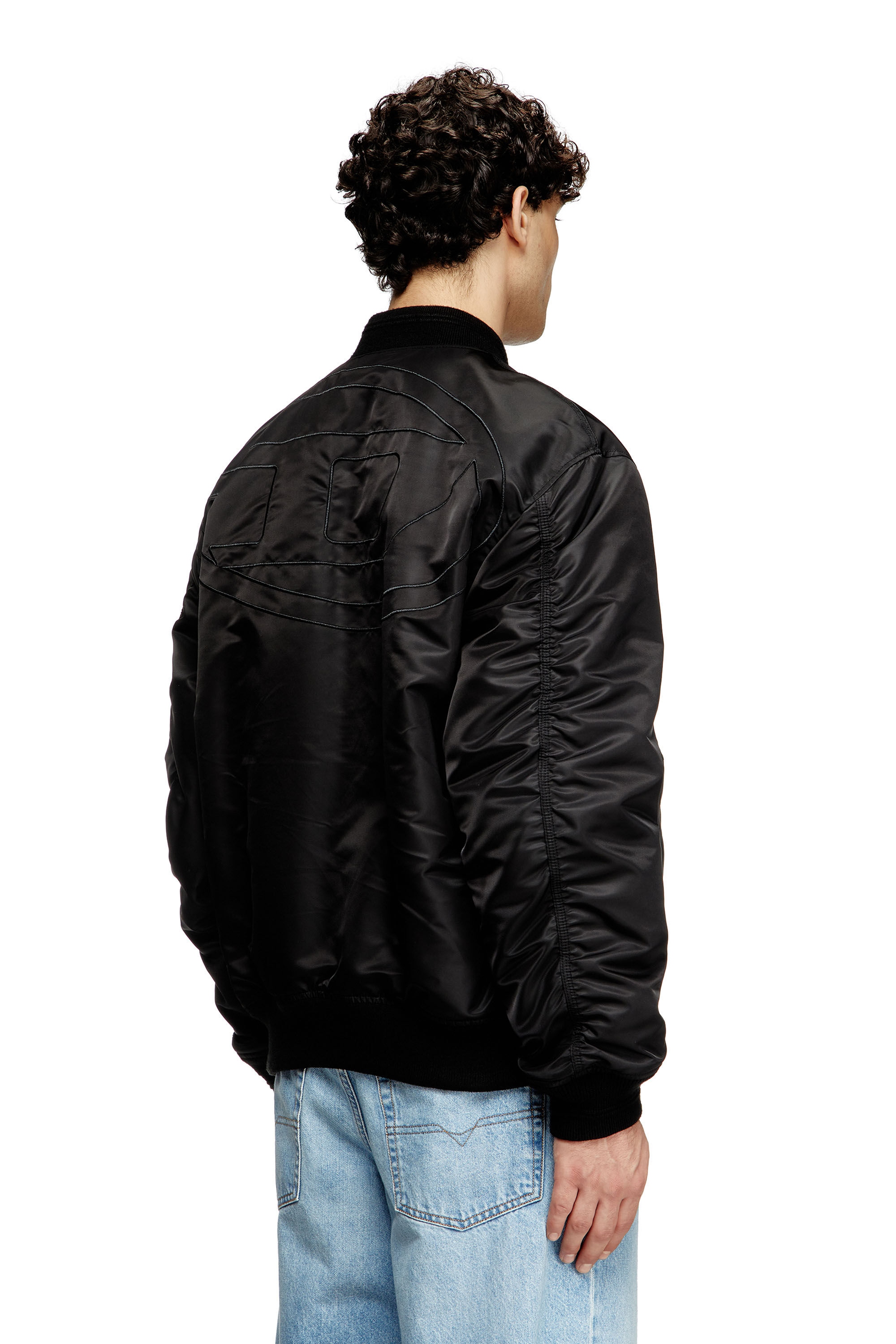 Men's Bomber jacket in padded nylon with Oval D | Black | Diesel