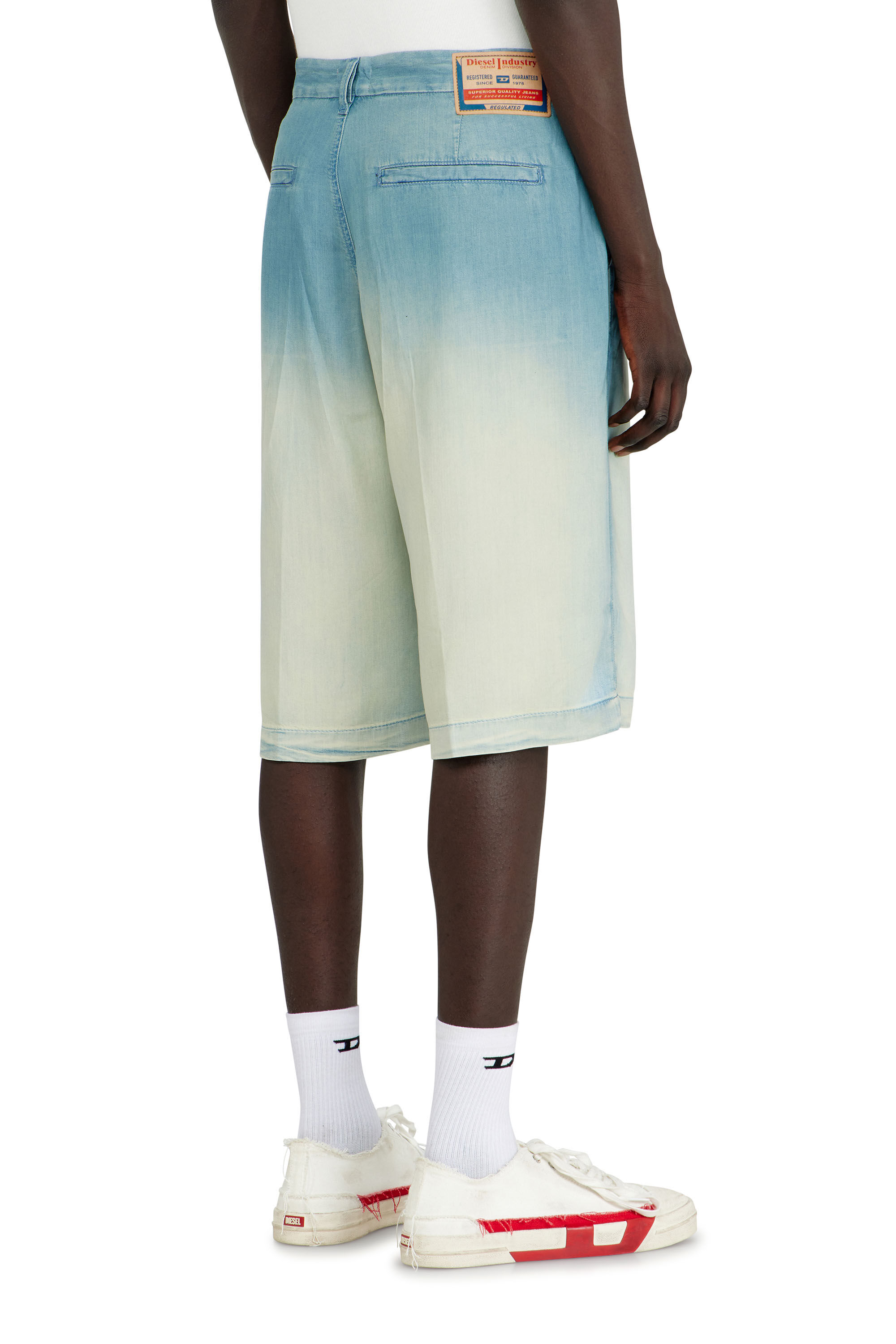 Diesel - D-TYLOR-SHORT-S, Man's Shorts in fluid overdyed denim in null - 4