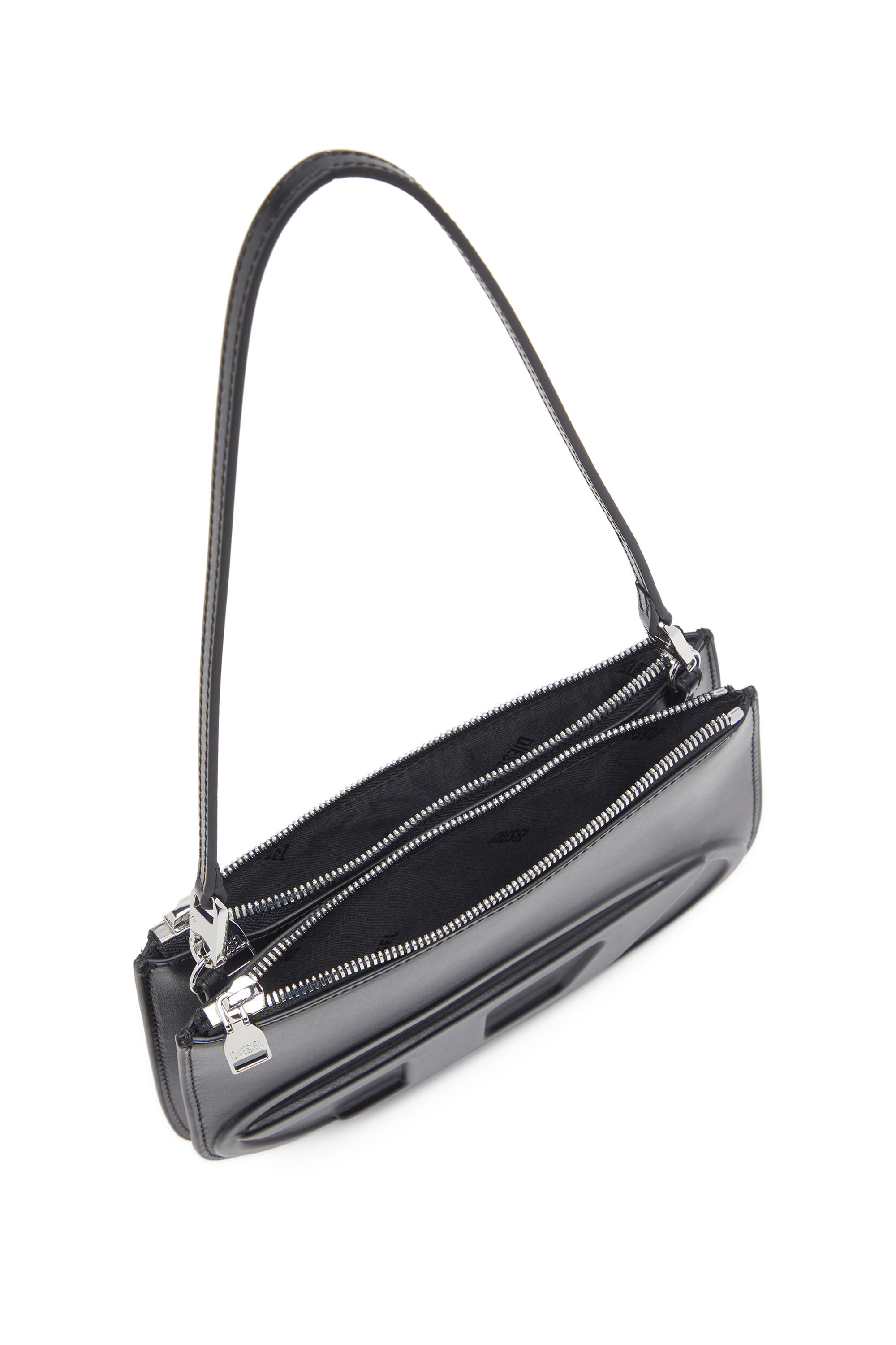 Women's 1DR Twin-Double-pouch shoulder bag in printed leather