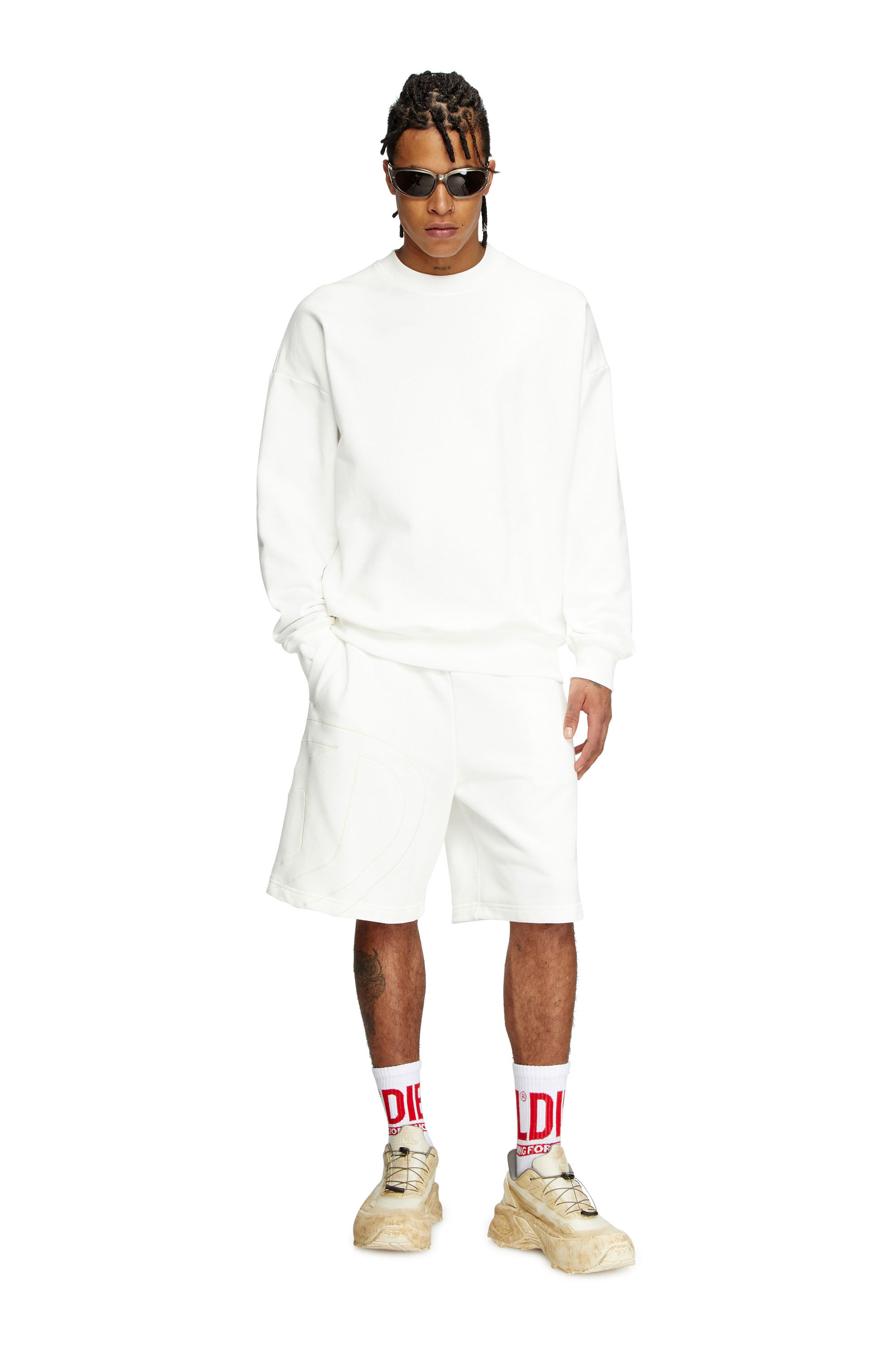 P-CROW-MEGOVAL Man: Sweat shorts with maxi D logo | Diesel P-CROW-MEGOVAL Man: Sweat shorts with maxi D logo | Diesel
