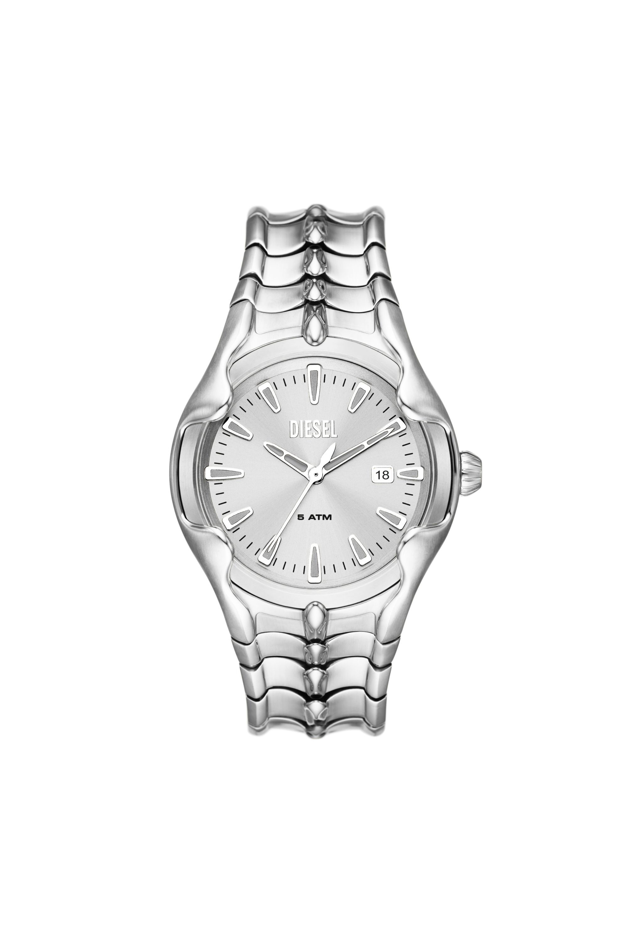 Men's Vert Three-Hand Date Stainless Steel Watch | Silver