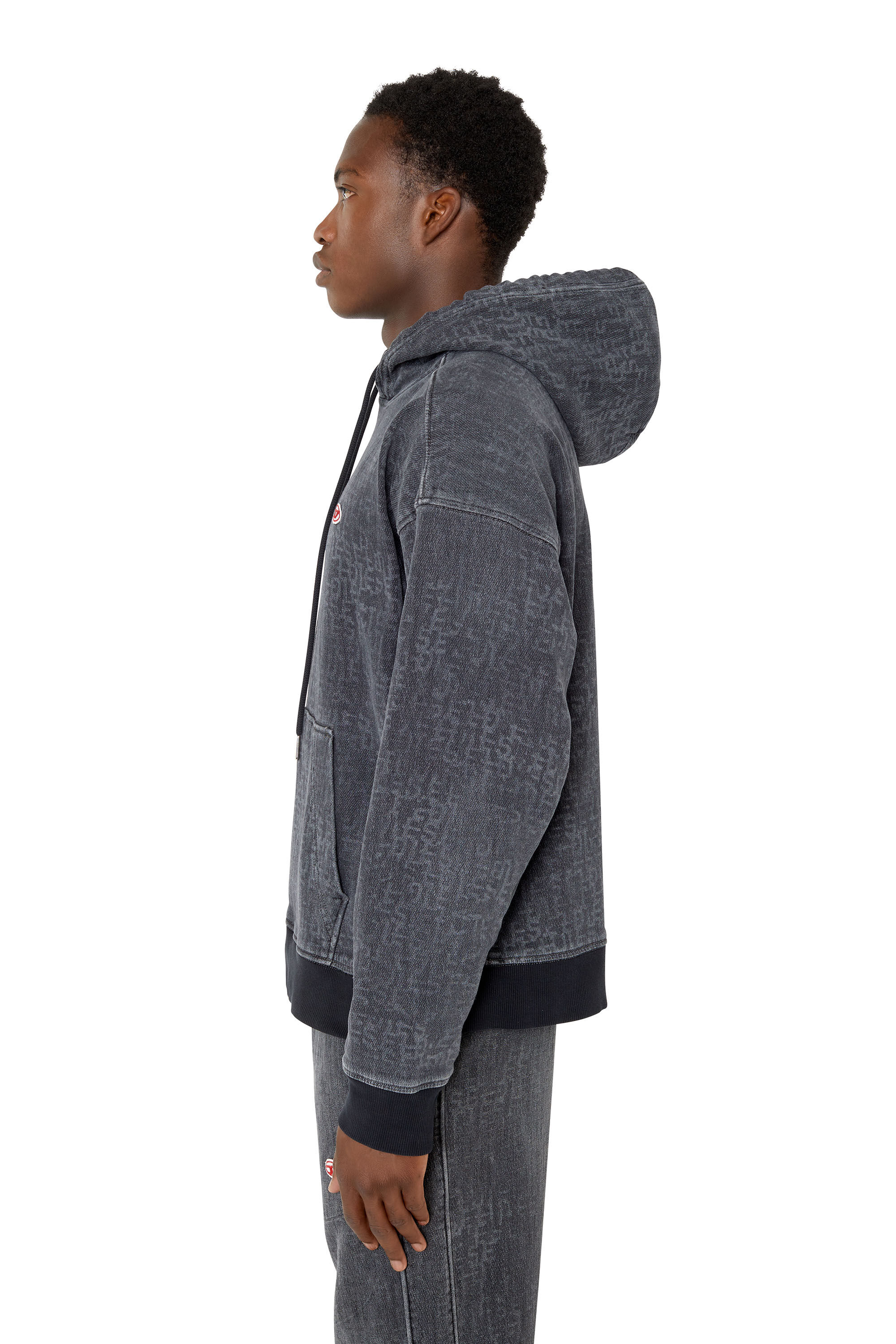 Diesel - D-UM-RIB TRACK DENIM HOODIE,  - Image 5