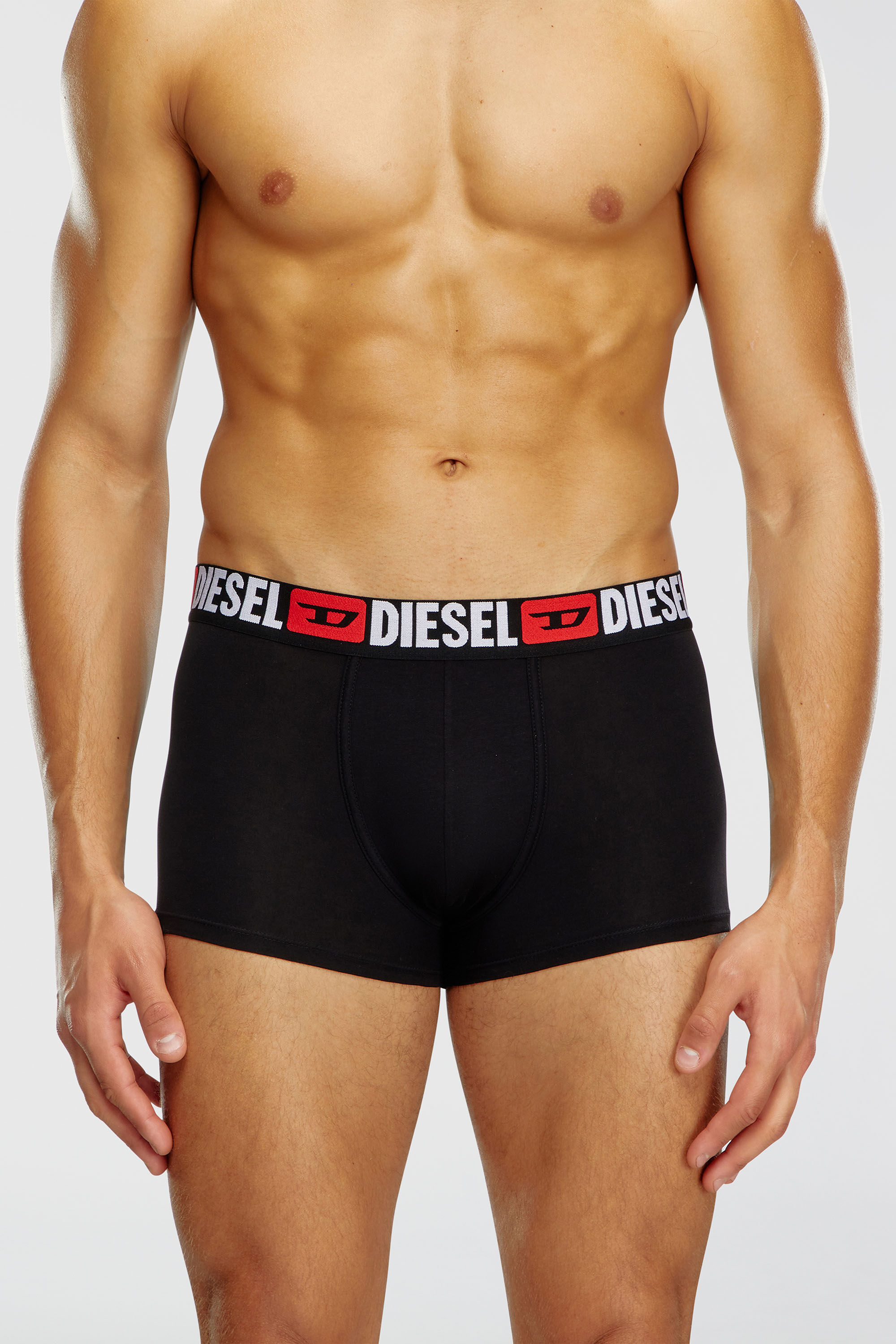 Diesel - UMBX-DAMIENTHREEPACK, Man's Three-pack of all-over logo waist boxers in Black - 3