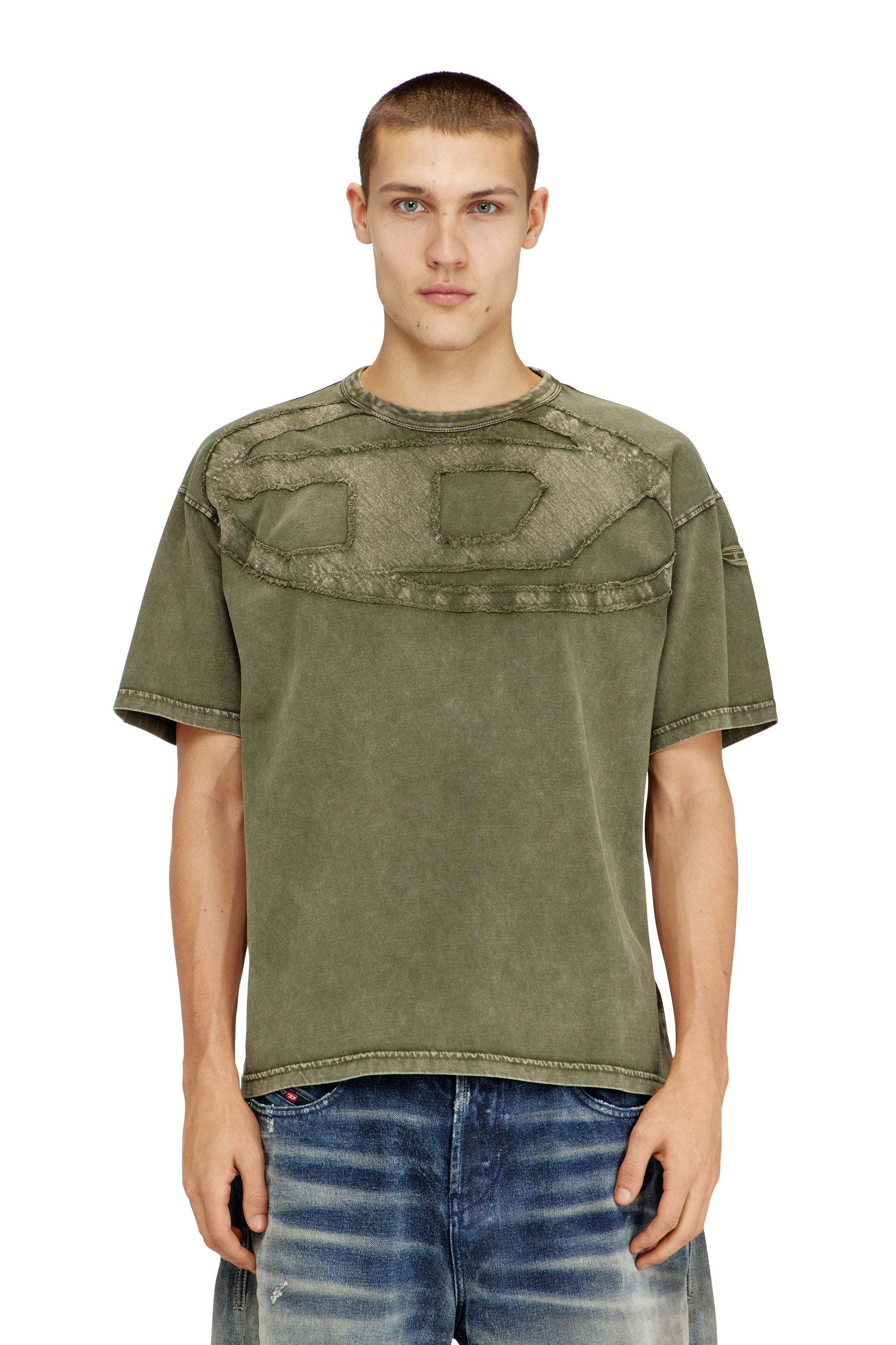 Diesel - T-BOXT-DEN, Man's Relaxed cotton T-shirt with Oval D applique in null - 2
