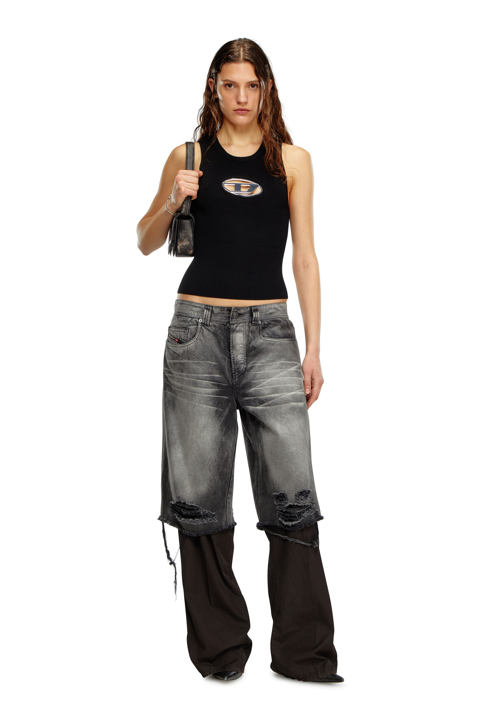 DIESEL レディース ニット M-ONERVA-TOP タンクトップ Diesel M-Onerva タンクトップ | ブラック | FARFETCH JP