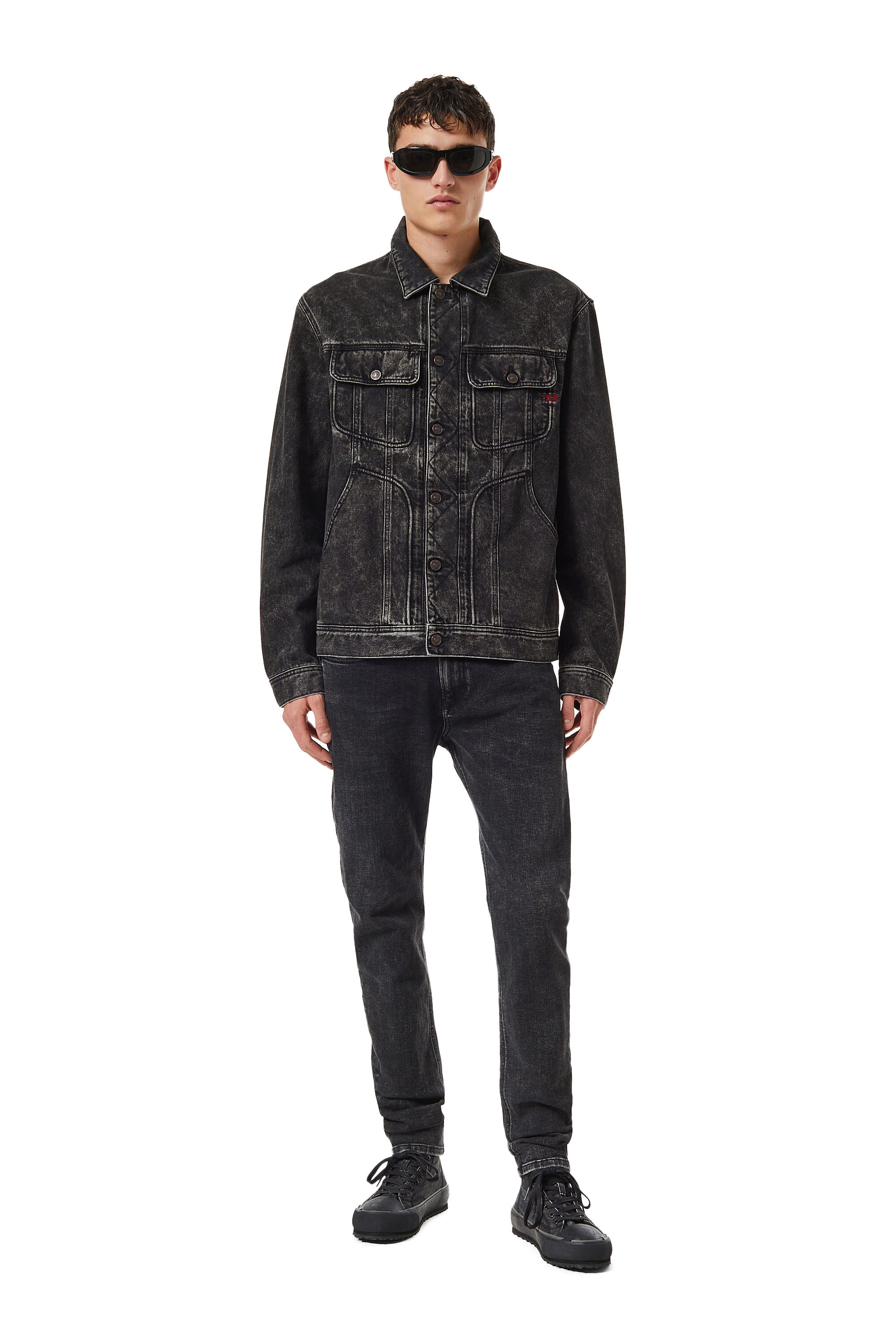 Diesel - D-RILEY TRUCKER JACKET, Black/Dark grey - Image 1