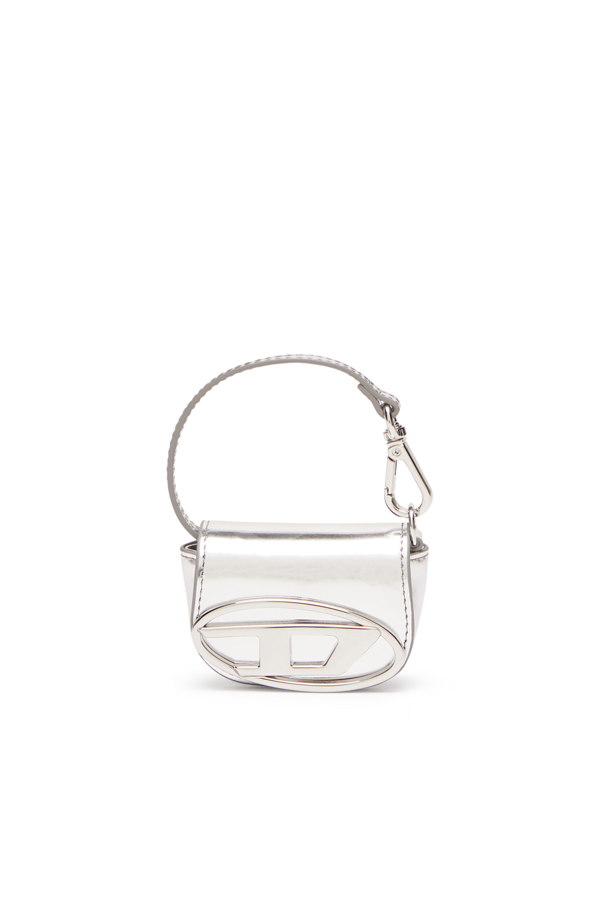 Diesel - 1DR XXS, Woman Bag charm in metallic leather in Silver - Image 1