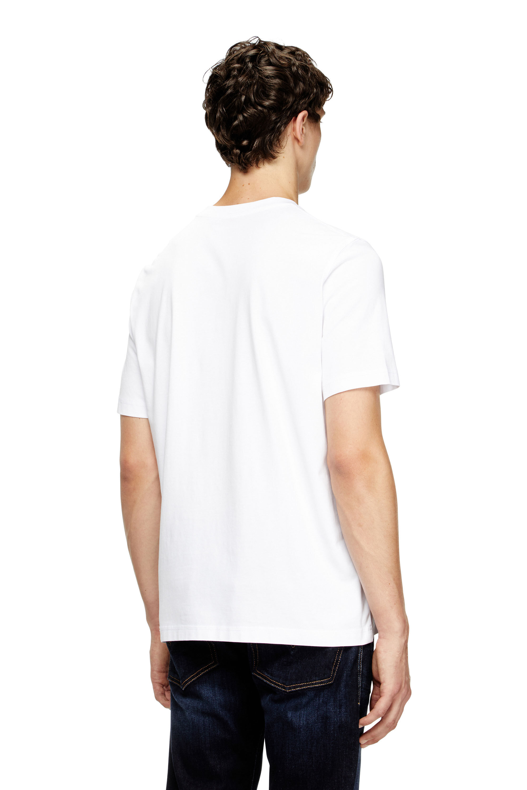 Tシャツ・カットソー DIESEL T-adjust-q7 Logo Printed T-shirt White 100% Cotton Men's T-shirt with blurry Diesel logo | White | Diesel