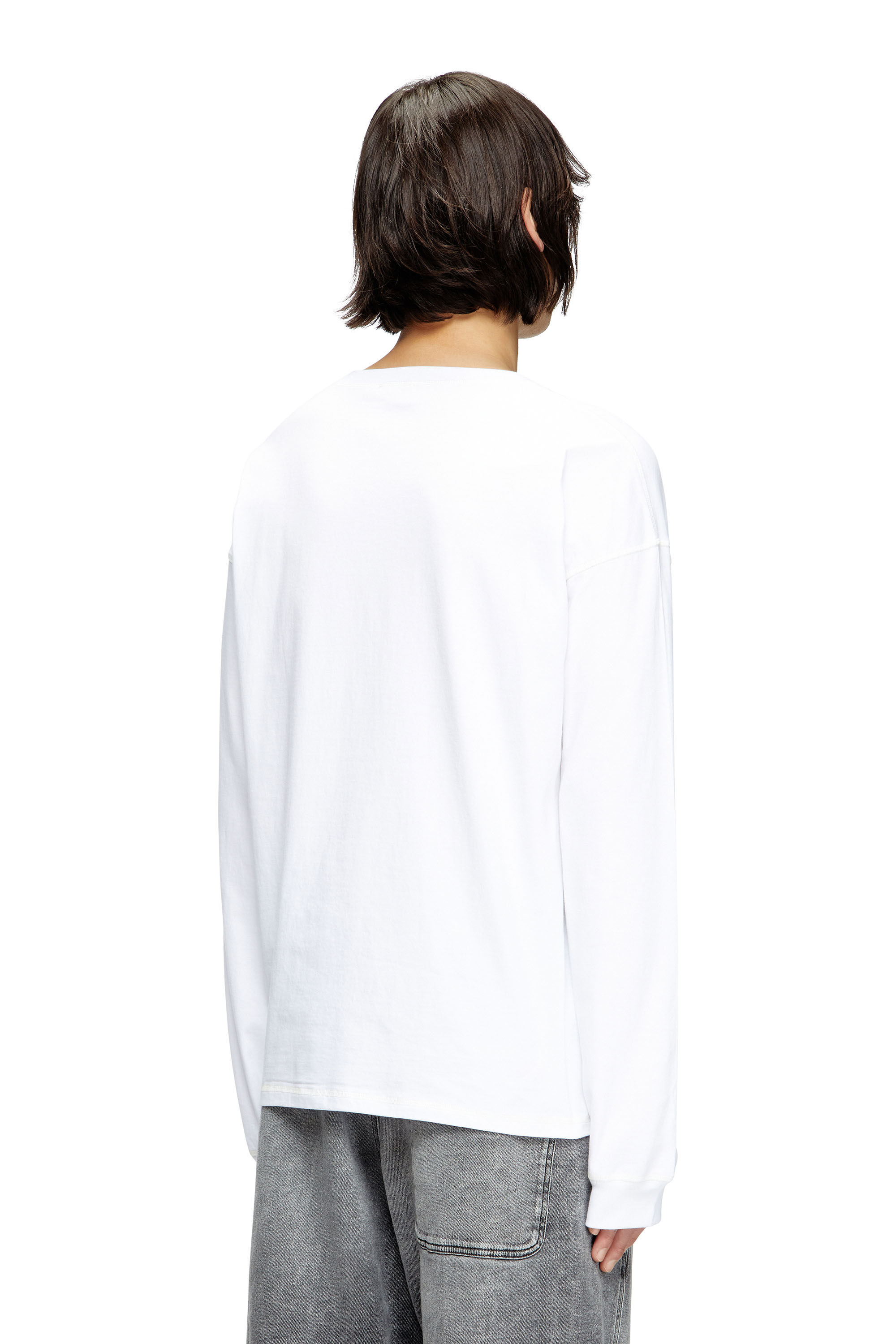 Diesel - T-BOXT-LS-HOSHI, Unisex's Long-sleeve T-shirt with charm necklace print in White - 4