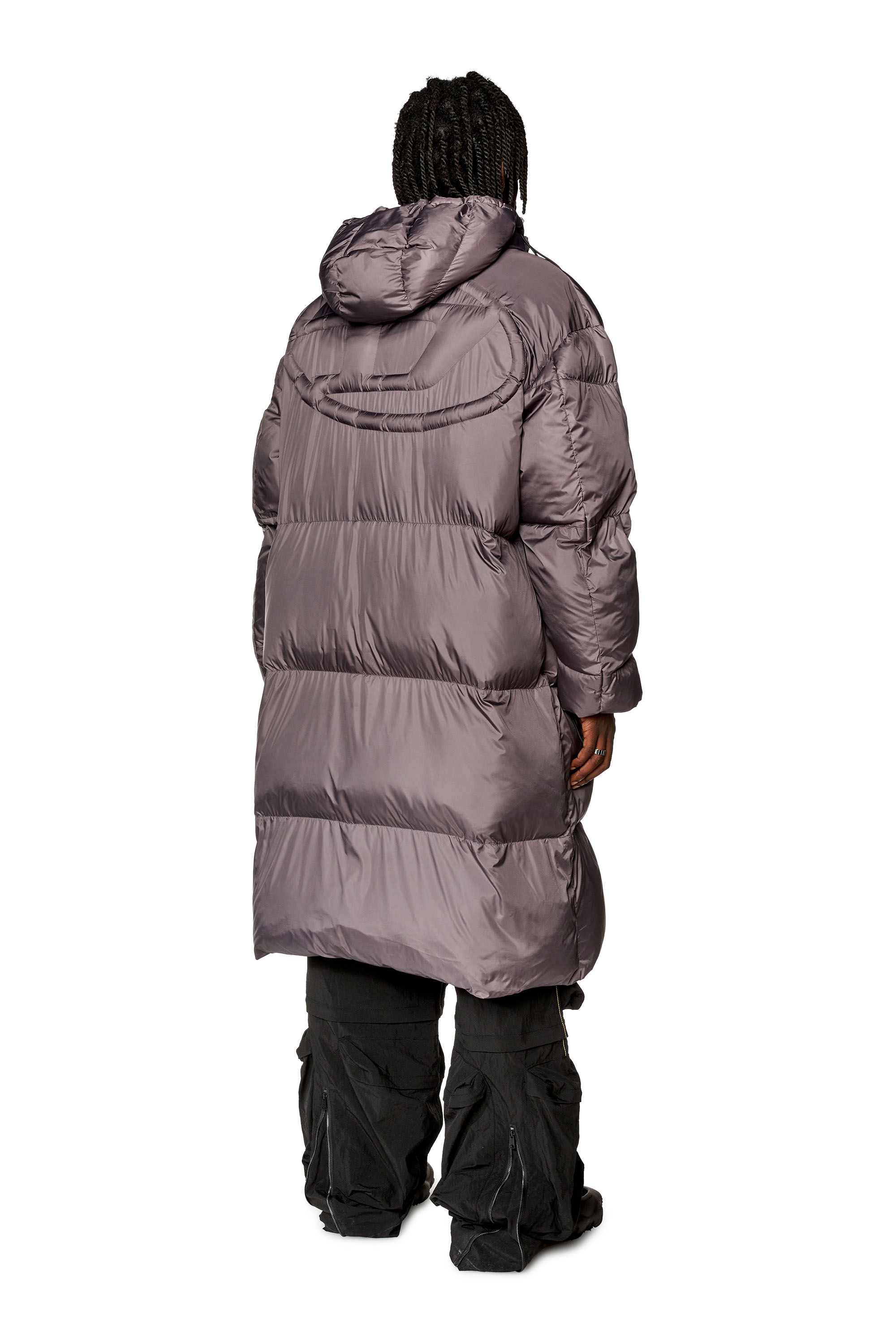 Diesel - W-TAKRY, Man's Puffer coat with stitched oval D logo in Grey - 3