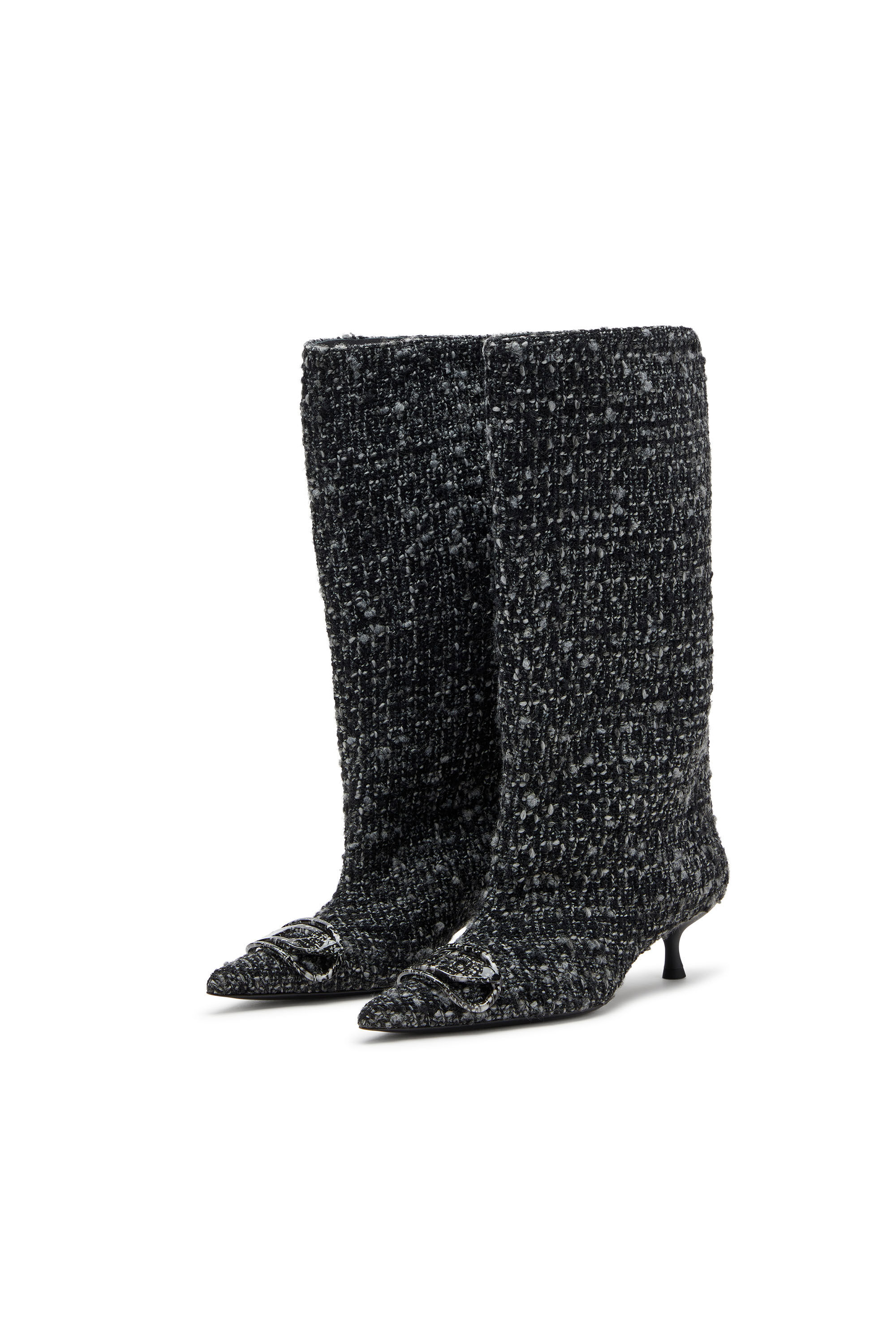 Diesel - D-VENUS 40 KB TUBE, Woman's D-Venus-Bouclé  knee-high boots in Black - 7