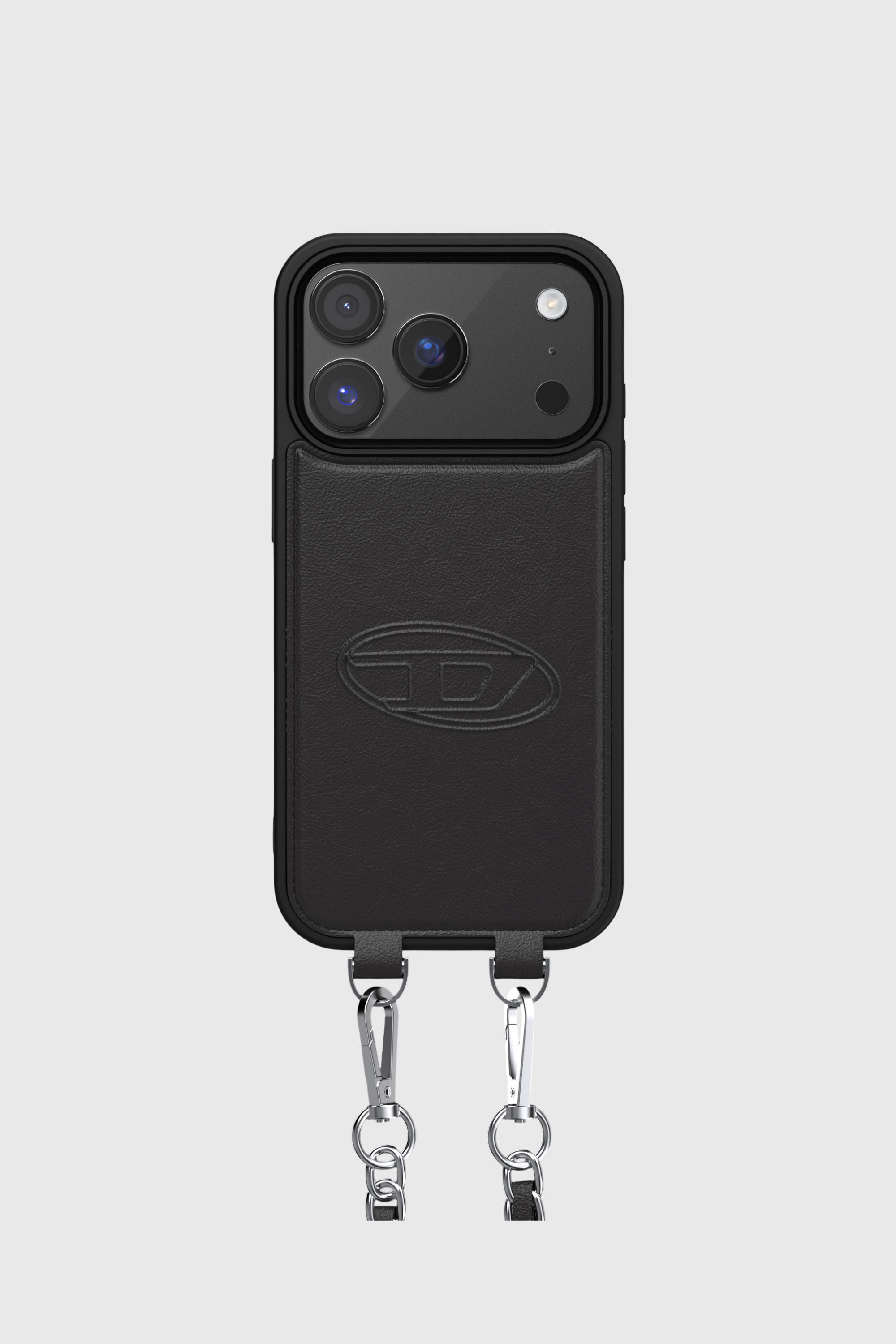 Diesel - 60662 MOULDED CASE, Unisex's Oval D case with wrist strap and MagSafe for iPhone 17 Pro in Black - 1