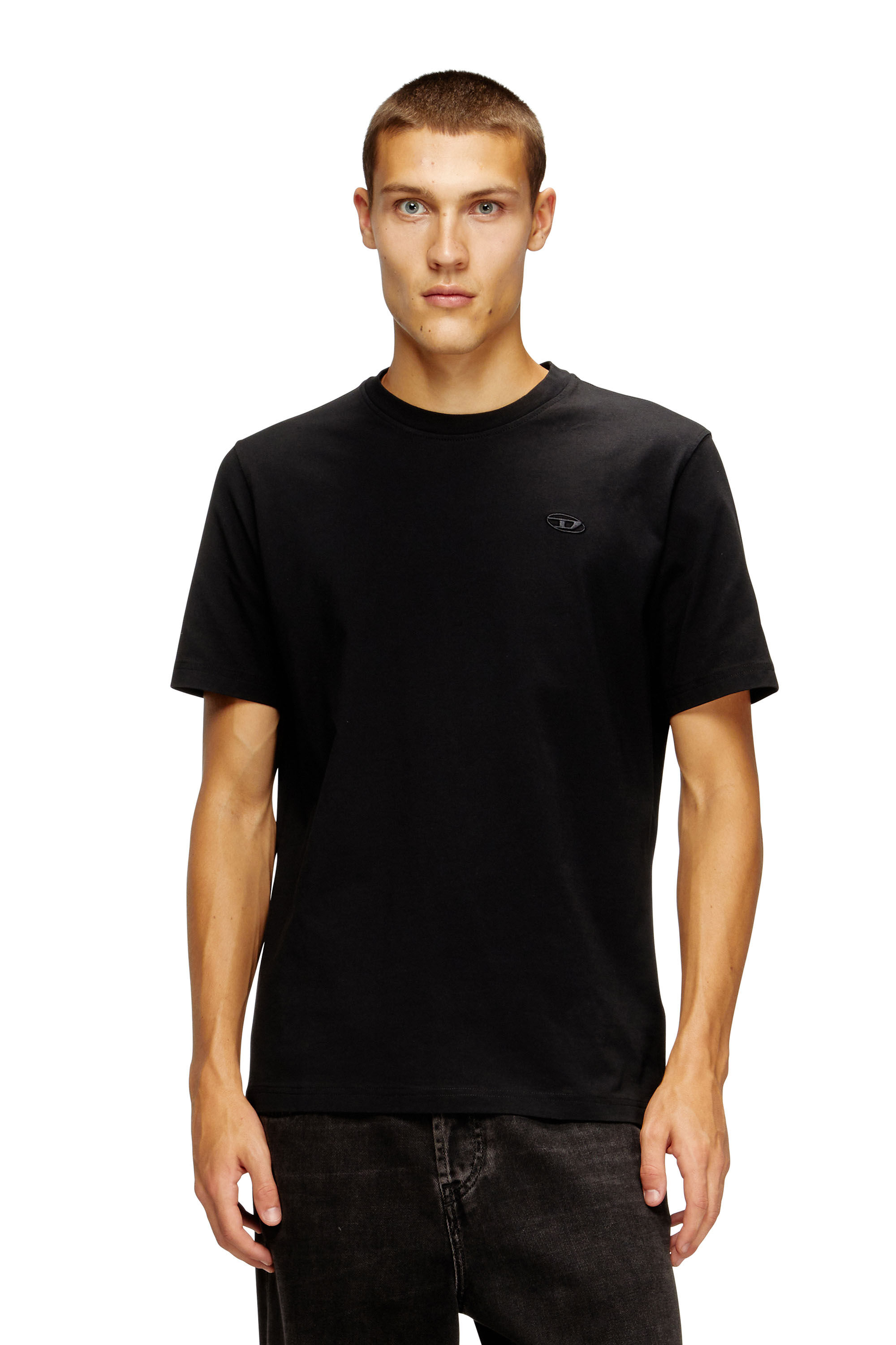 Men's Cotton t-shirt with graphic print on back | Black | Diesel