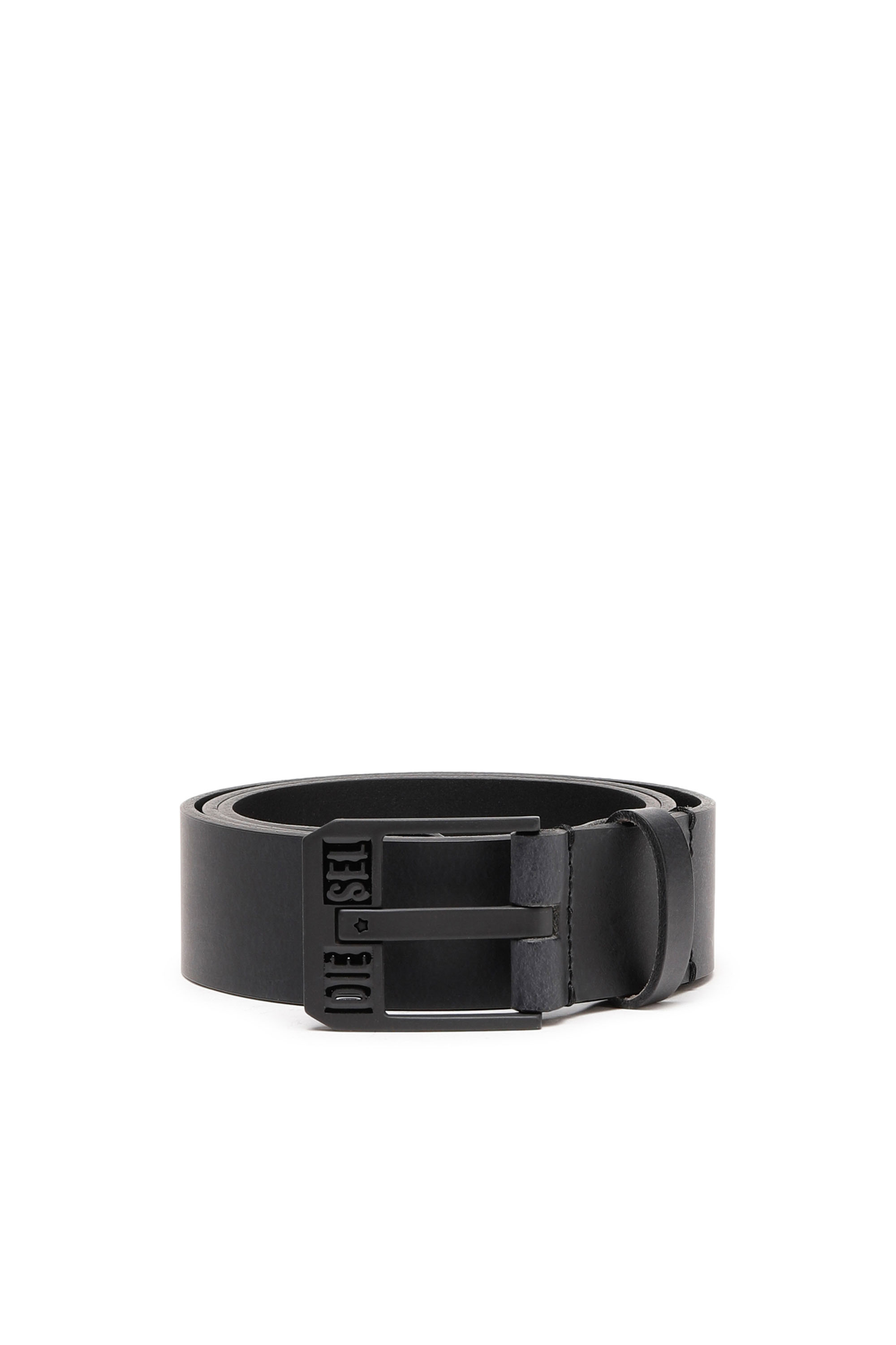 Diesel - BLUESTAR II, Man's 3.9cm leather belt with star logo buckle in Dark grey - 1
