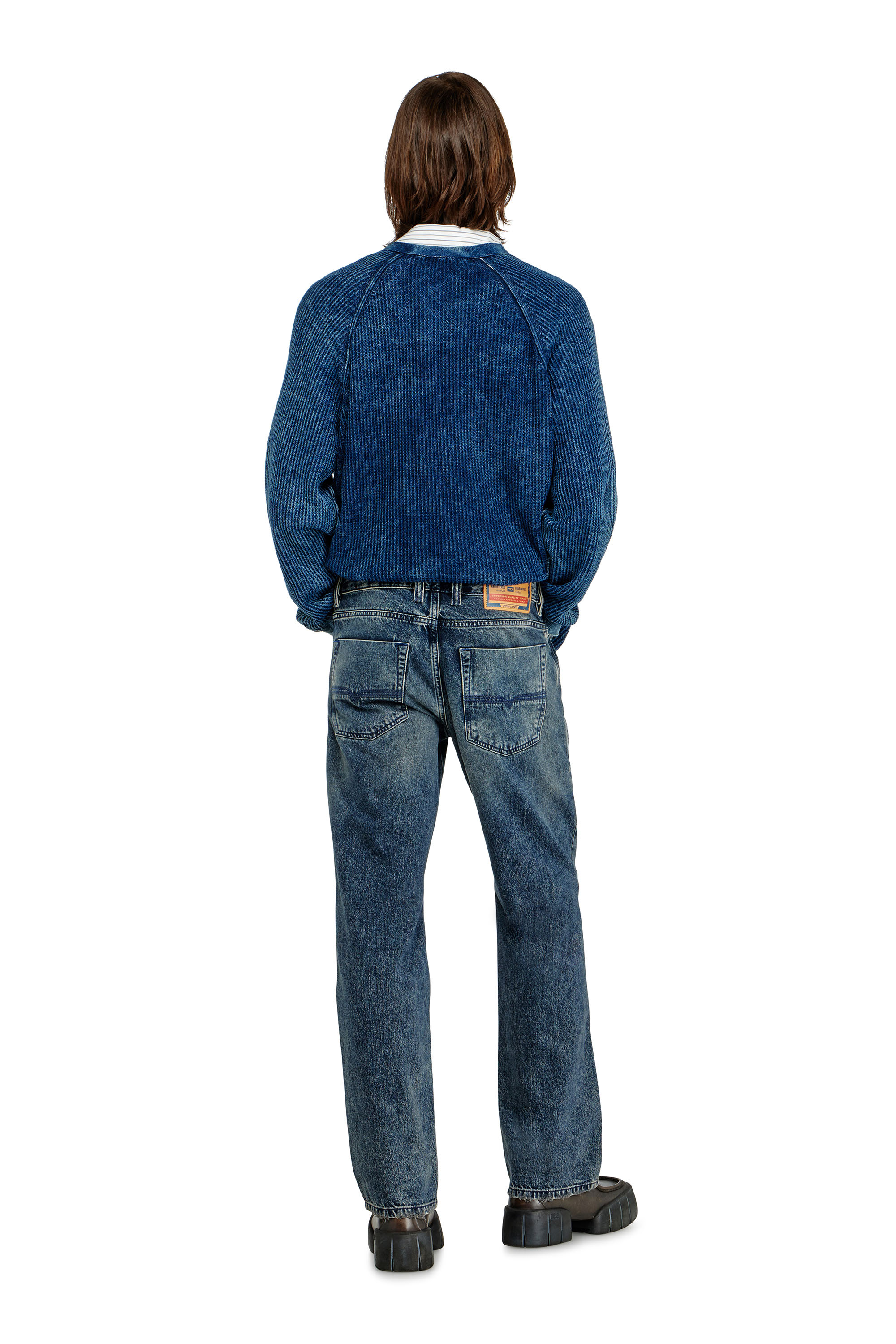 Diesel - Man's Relaxed Jeans 1980 D-Eeper 09N68, Dark Blue - 3