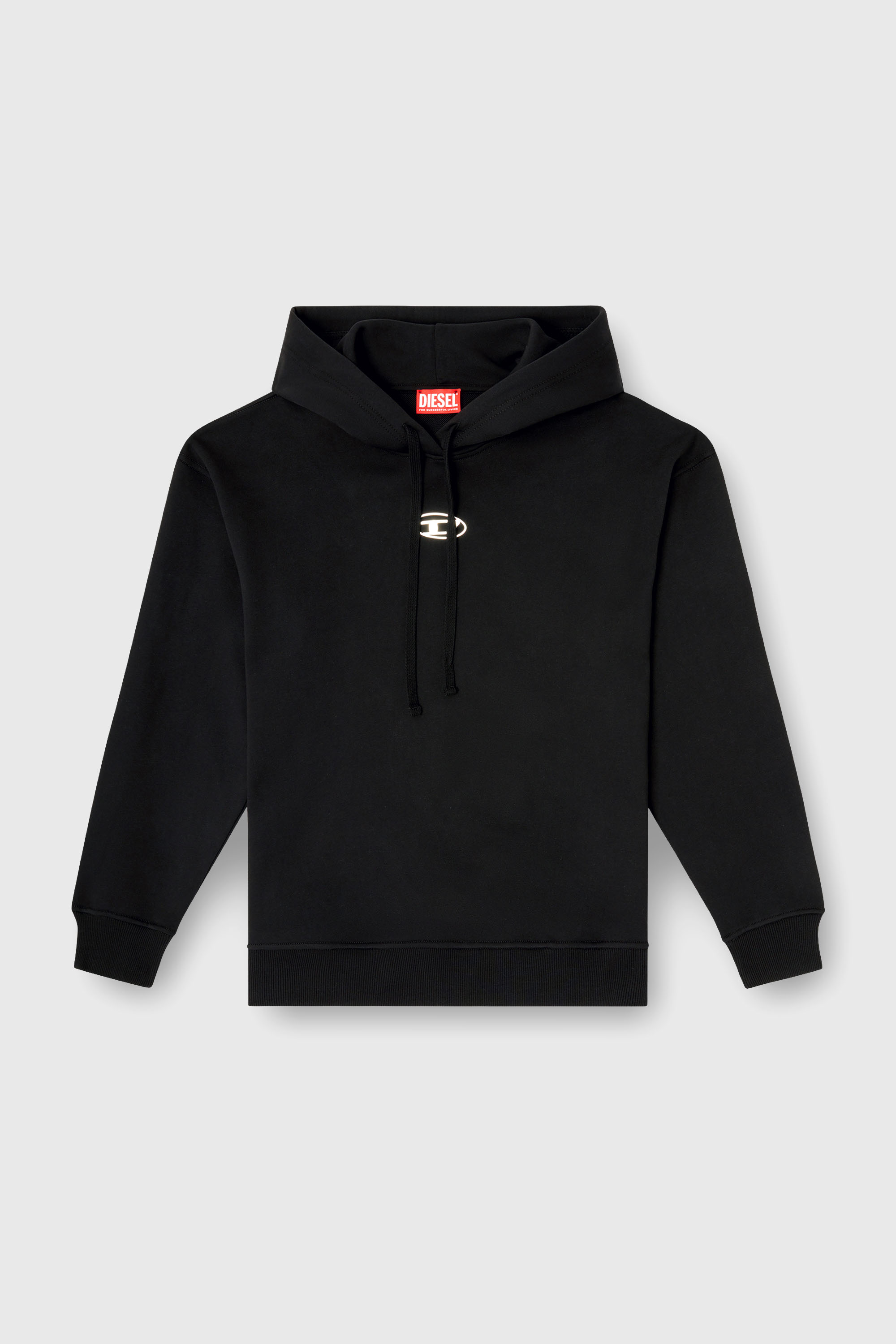 Diesel - F-BUXT-HOOD-OD, Woman's Hoodie with metal-effect Oval D logo in Black - 2