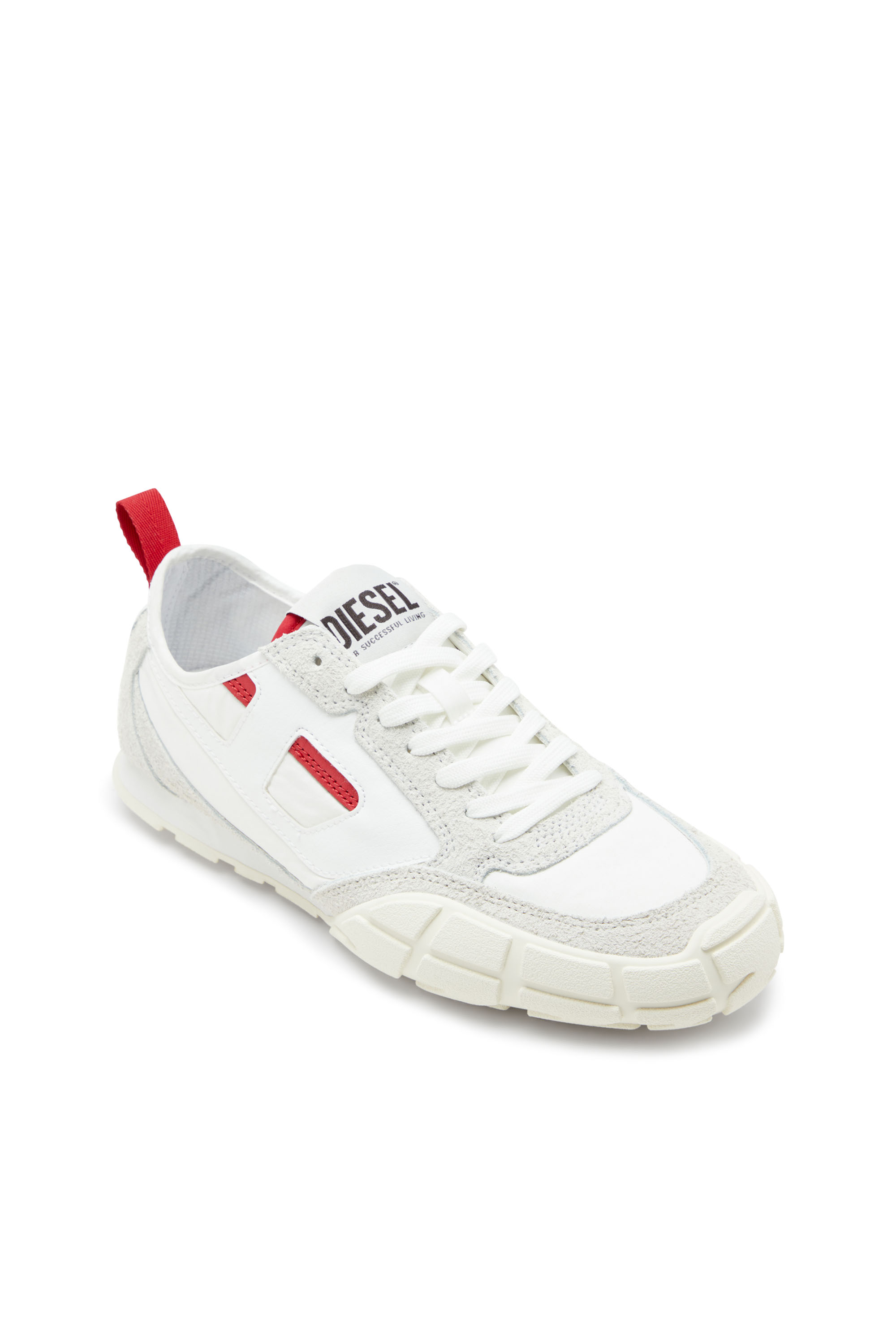 S-PAGODHA LOW W, White/Red Diesel - S-PAGODHA LOW W, Woman's S-Pagodha-Sneakers in leather, suede and ripstop in White/Red - 6