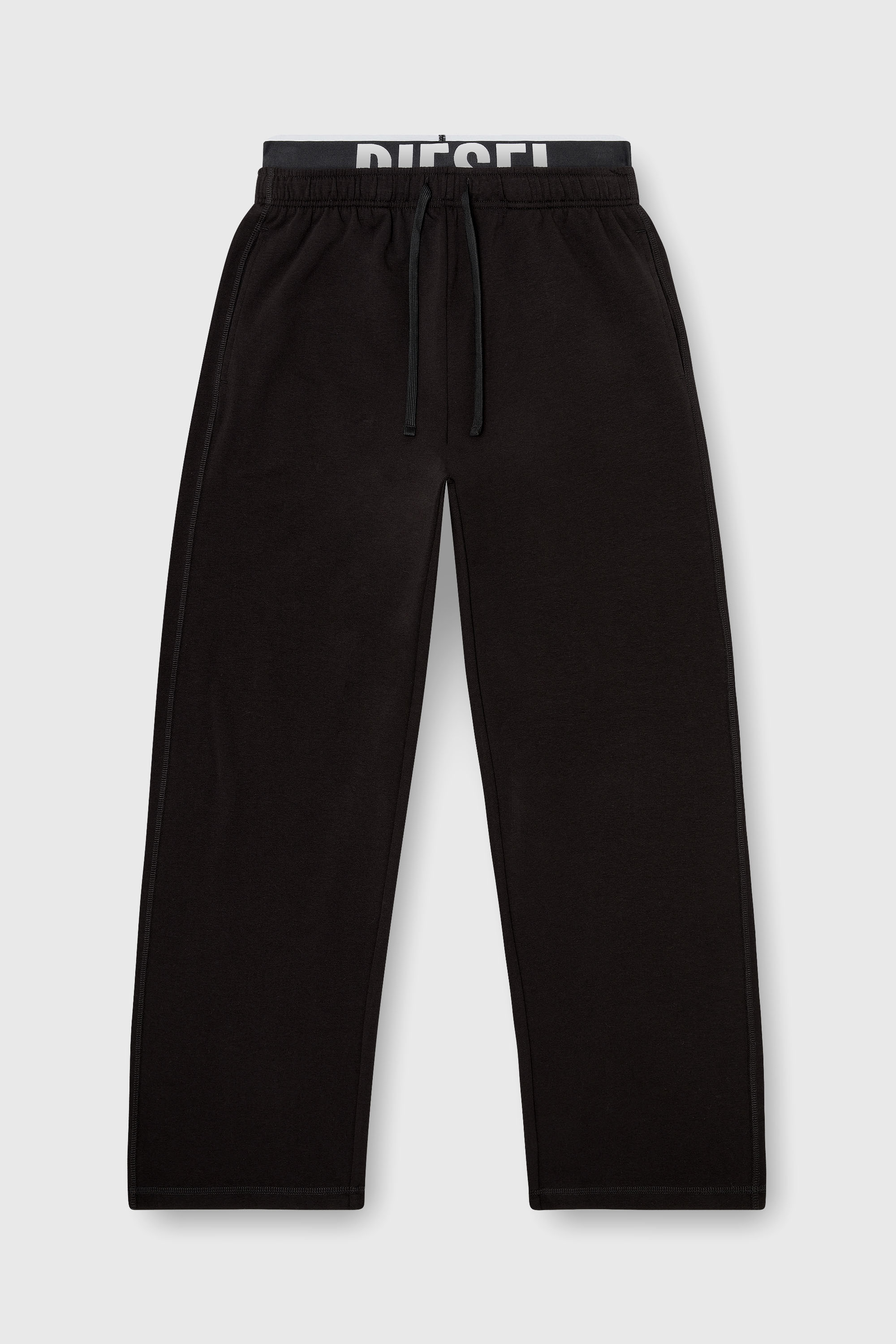 Diesel - BRADLEY-D-POP, Man's Cotton sweatpants with Diesel logo waistband in Black - 2