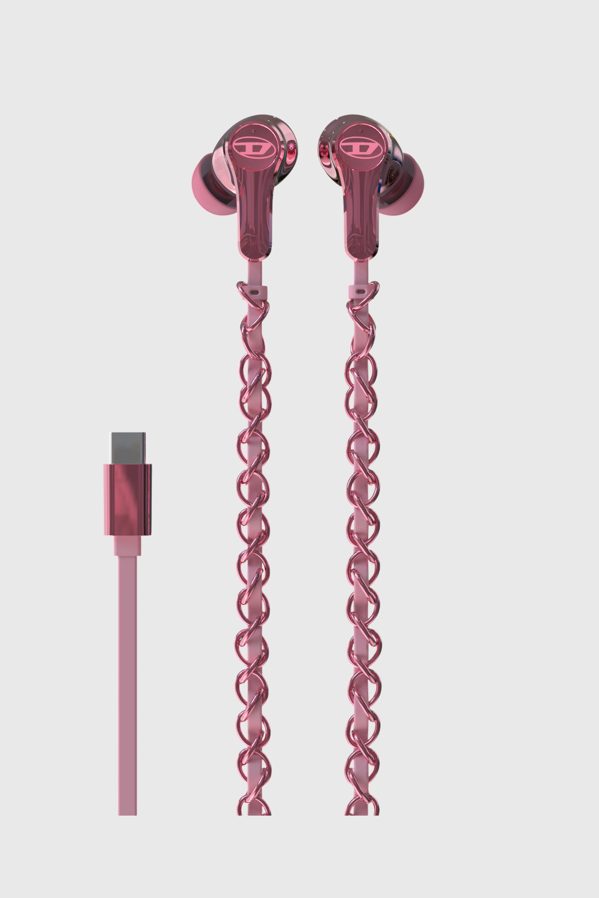 Diesel - 60688 WIRED EARBUDS WIRED EARBUDS, Unisex's Wired Earbuds and charms pink in Pink - 2