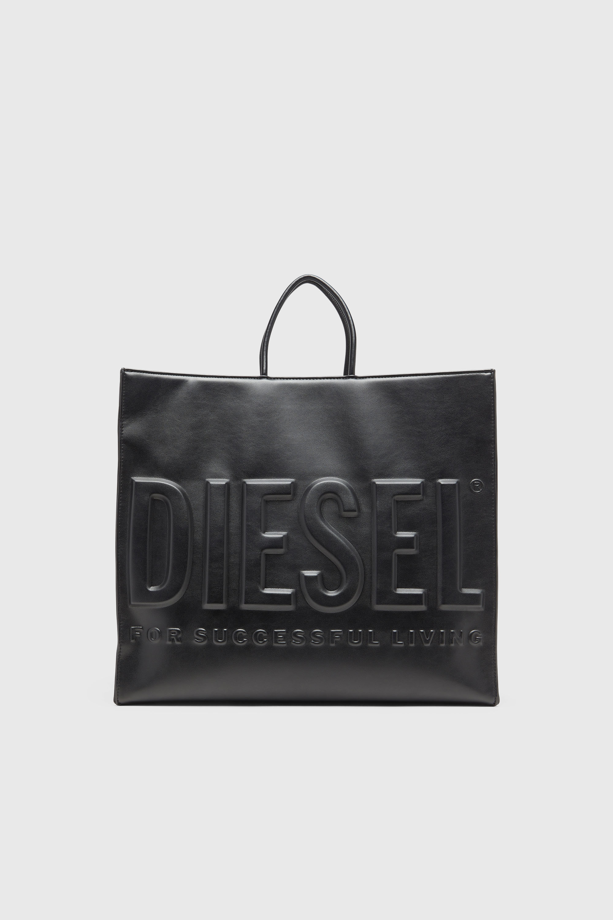 Diesel - DSL 3D SHOPPER EW X, Unisex's Dsl 3D - Shopping bag with embossed logo in Black - 1