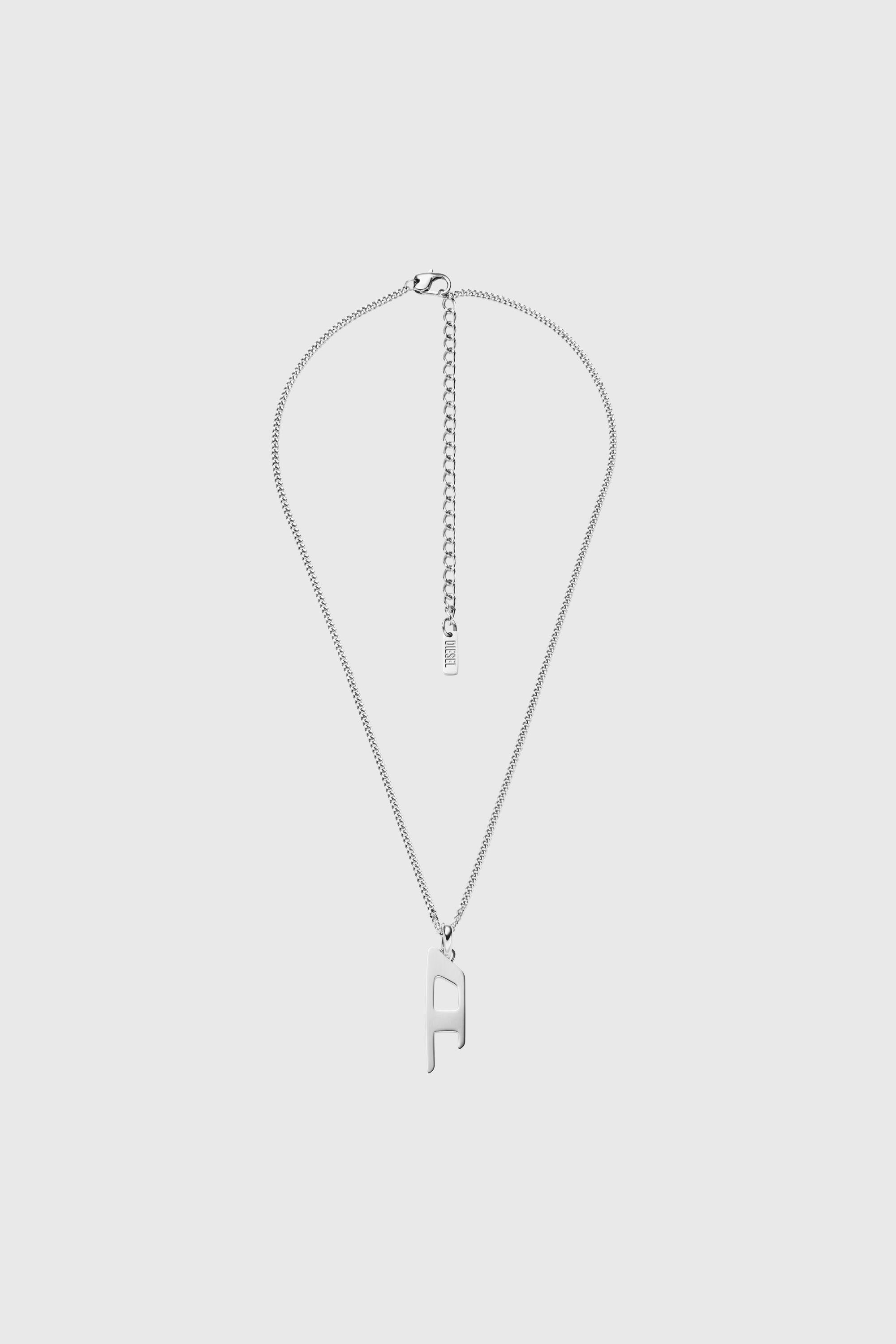Diesel - DX1625040 JEWELLERY, Unisex's Stainless steel d logo pendant necklace in Silver - 1