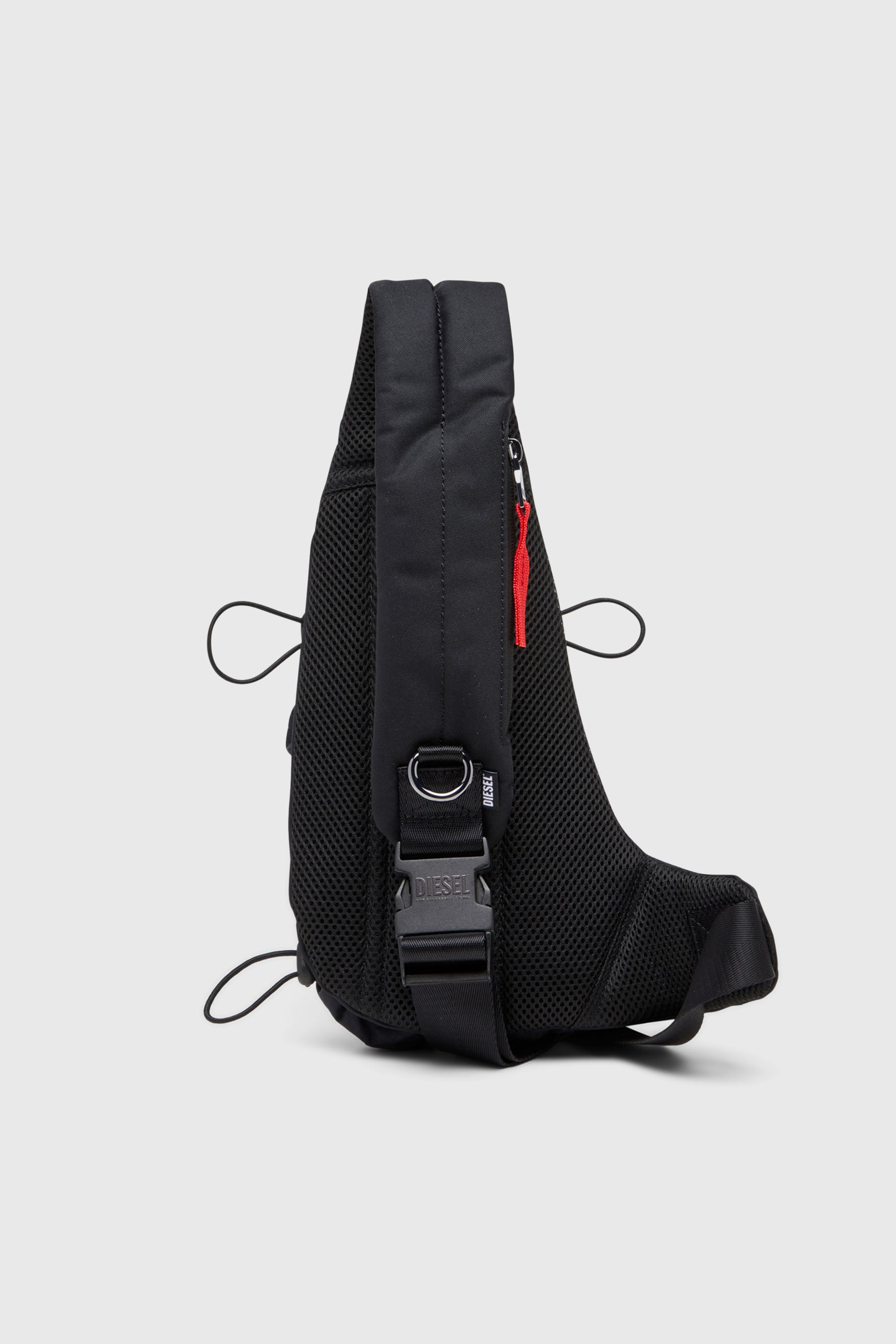 Diesel - ZIP-D CROSSBODY X, Man's Zip-D-Sling bag in check-jacquard shell in Black - 2