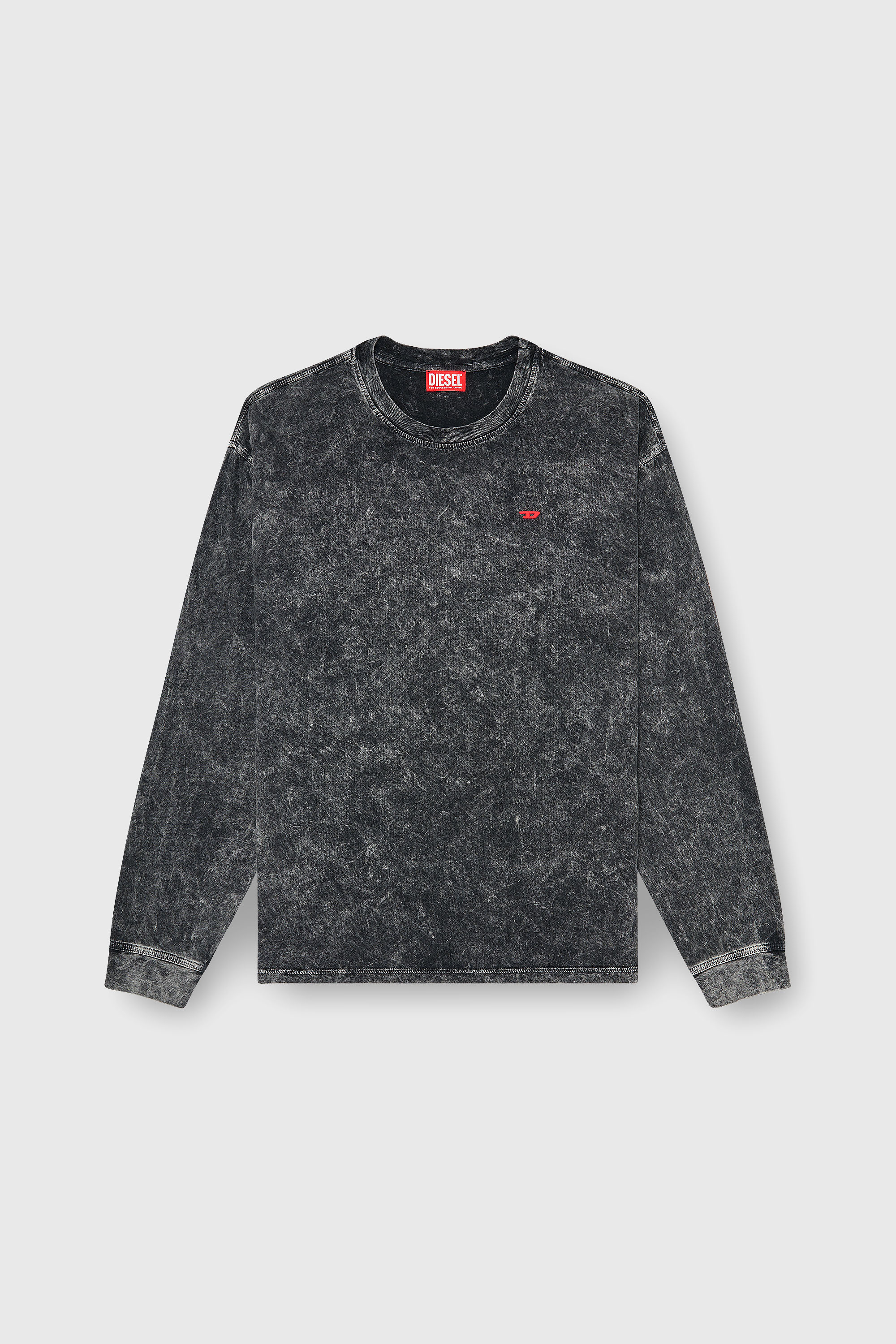 Diesel - T-BOXT-LS-AA5, Man's Long sleeve top with treated effect in Dark grey - 2