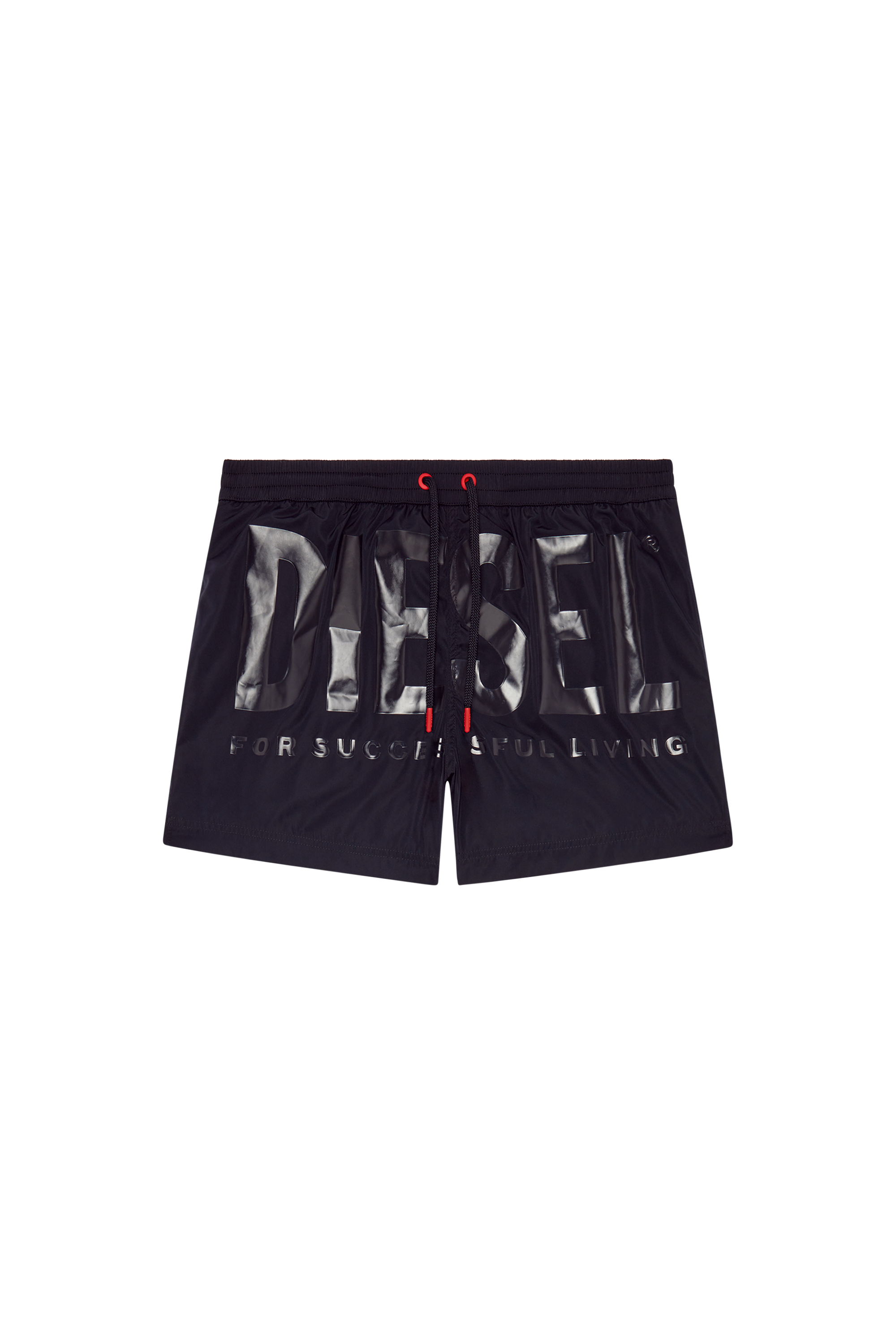 Diesel - BMBX-KEN-37, Man's Mid-length swim shorts with tonal logo in Black - 4