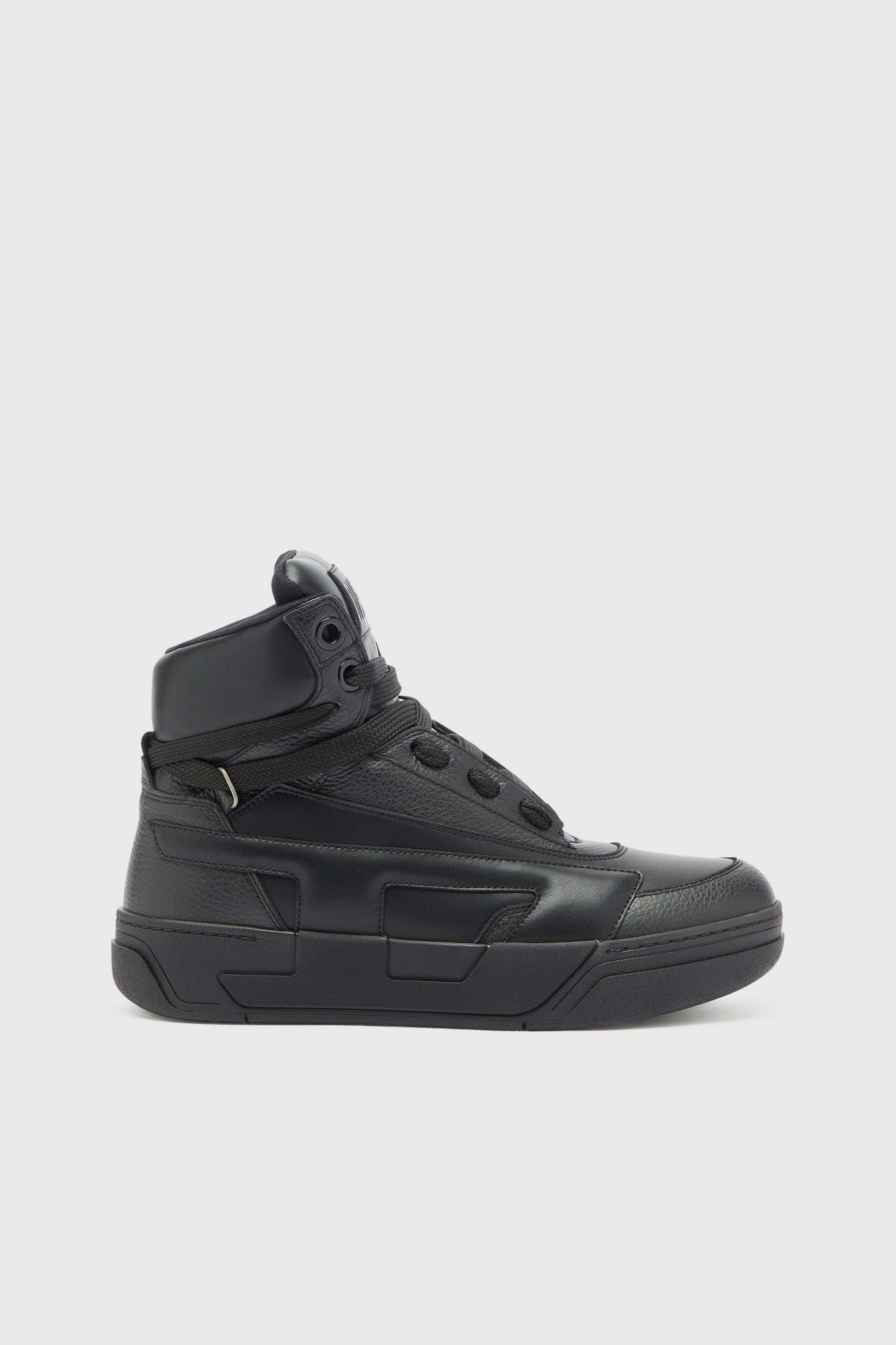 Diesel - S-D-OLLIE MID, Man's S-D-Ollie - High-top leather sneakers with D logo in Black - 1