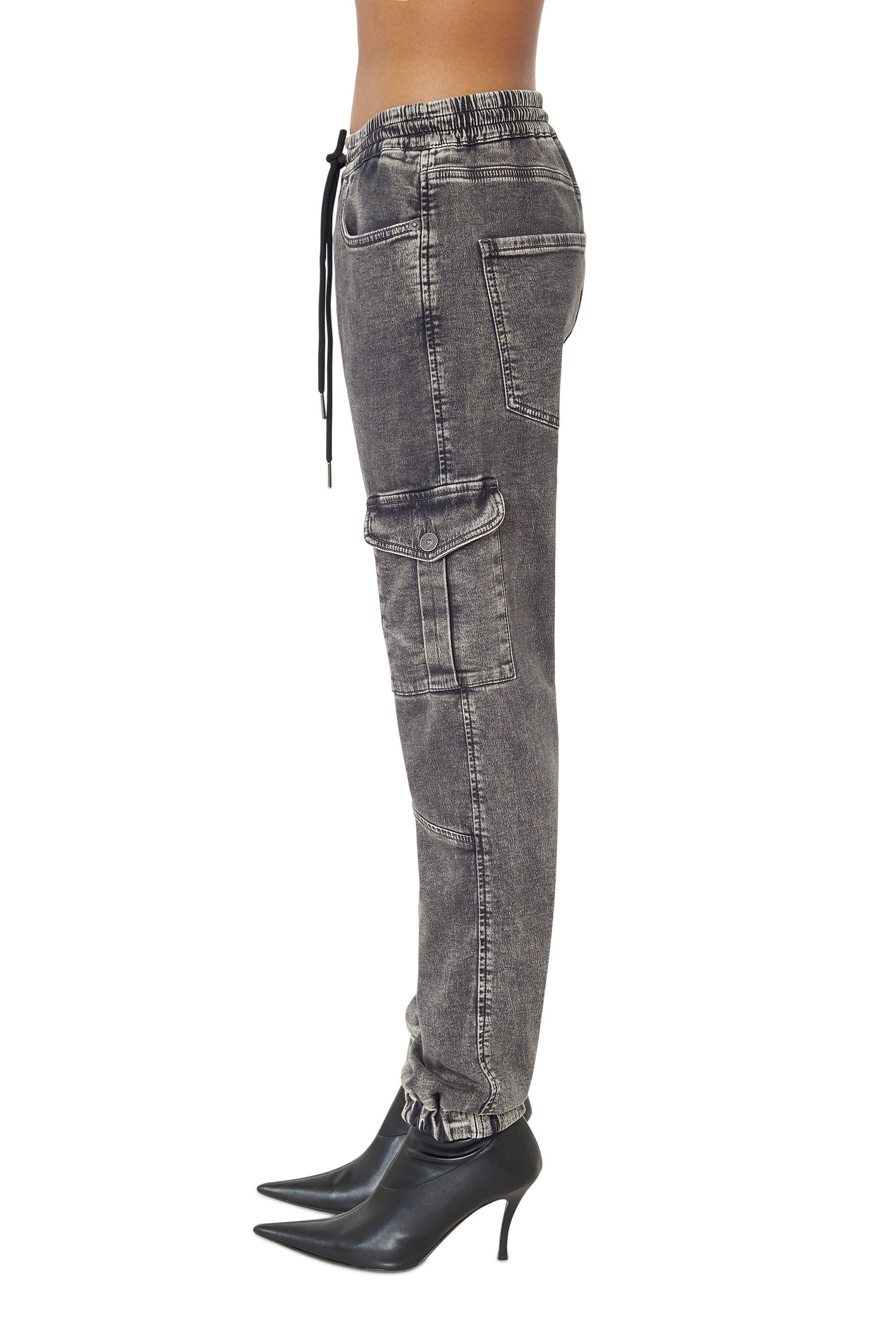 Diesel - D-Ursy Track Denim 069ZF Slim, Black/Dark grey - Image 4