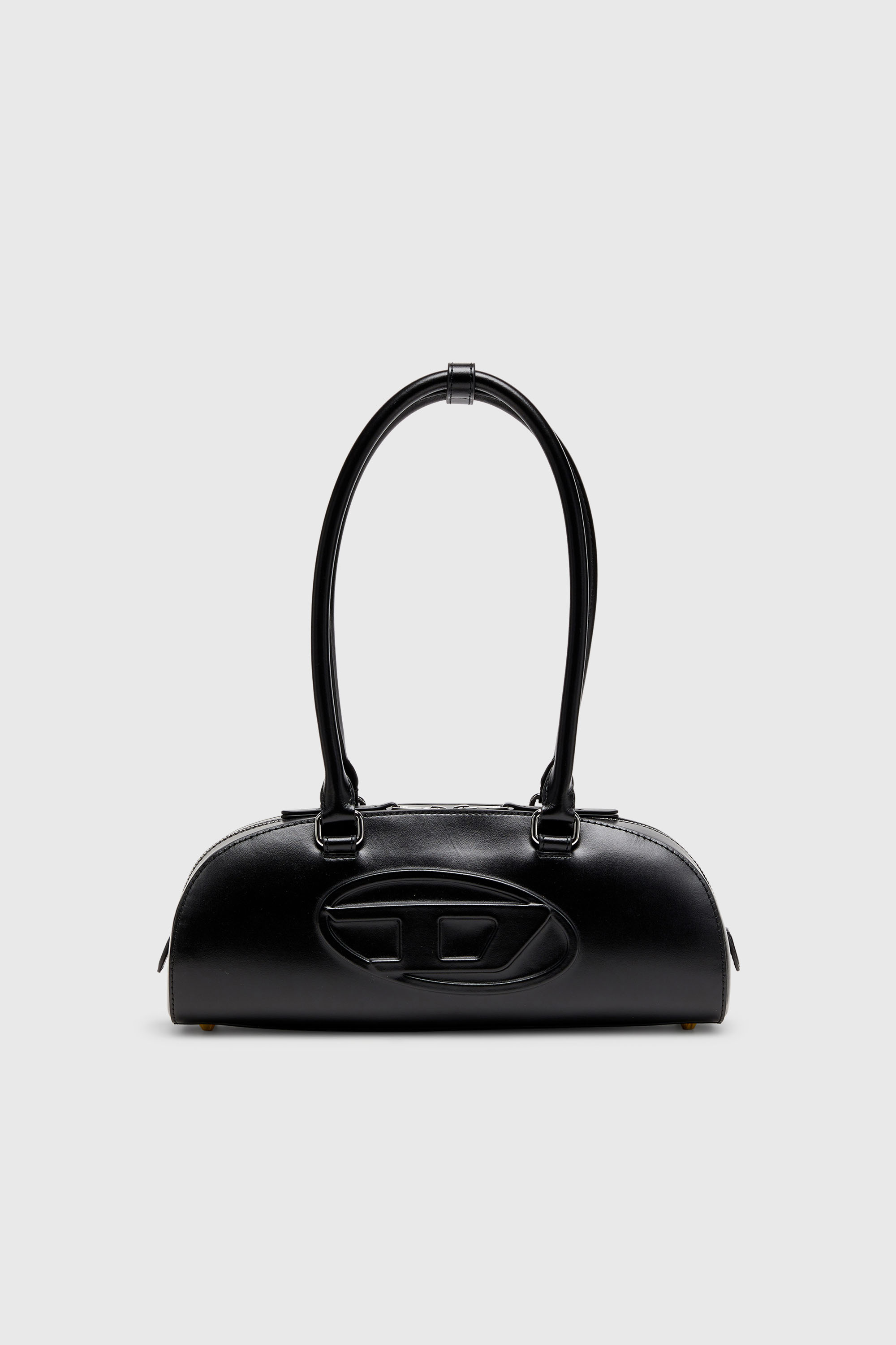Diesel - 1DR DOME SHOULDER EW, Woman's 1DR Dome - Elongated bowling bag in leather in Black - 1