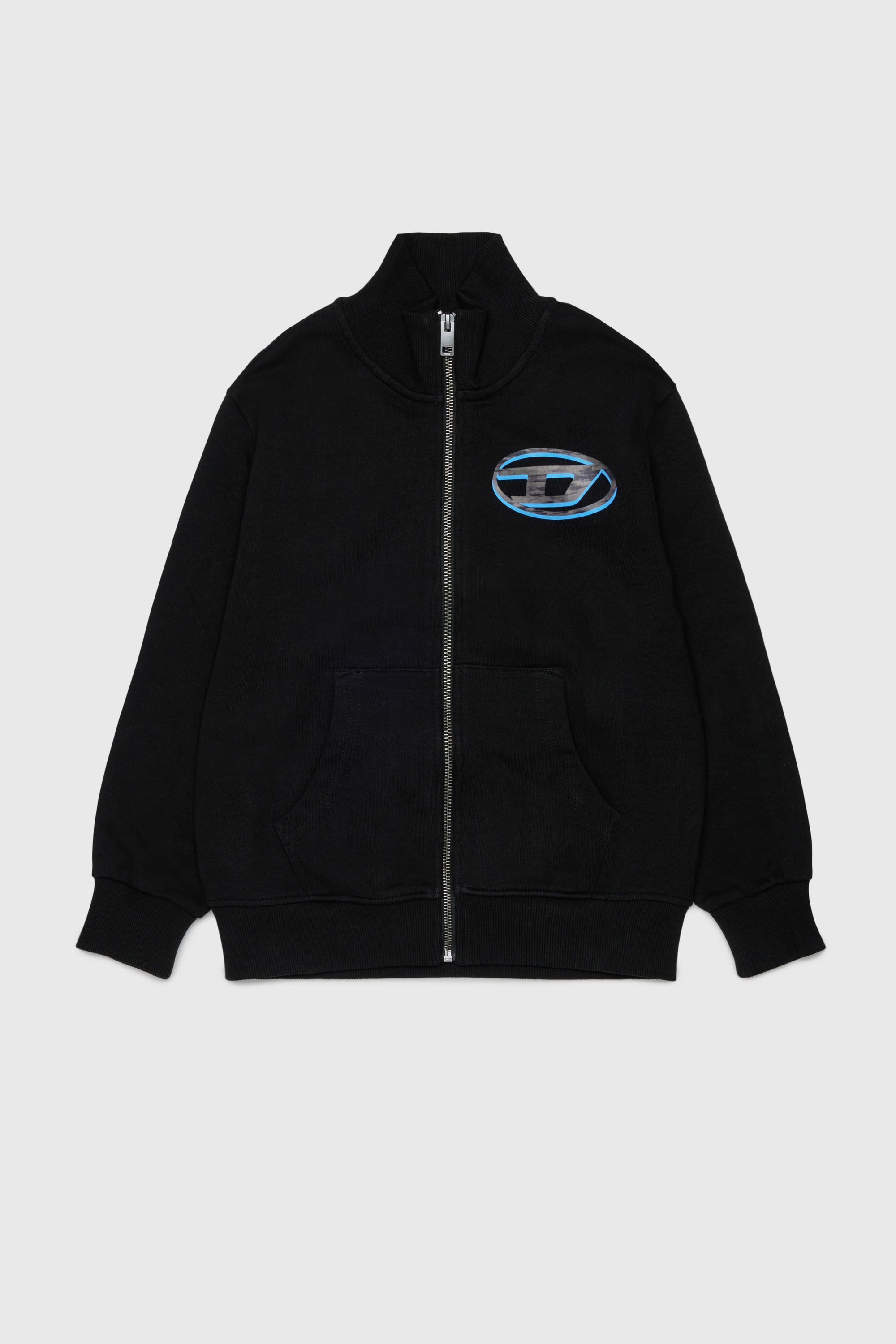 Zip-up sweatshirt with two-tone Oval D print