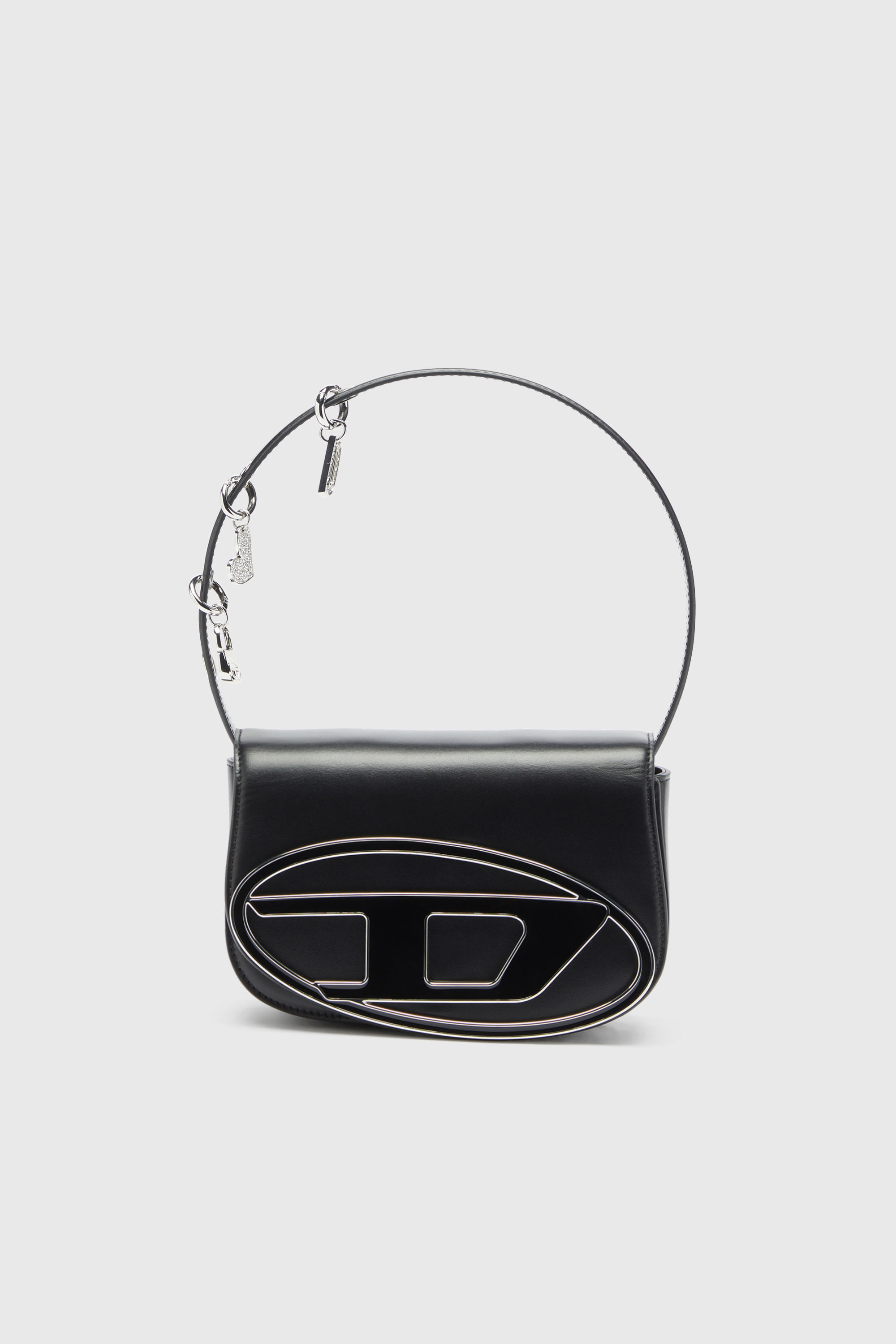 Diesel - 1DR, Woman's 1DR -Iconic shoulder bag in leather with handle charms in Black - 1