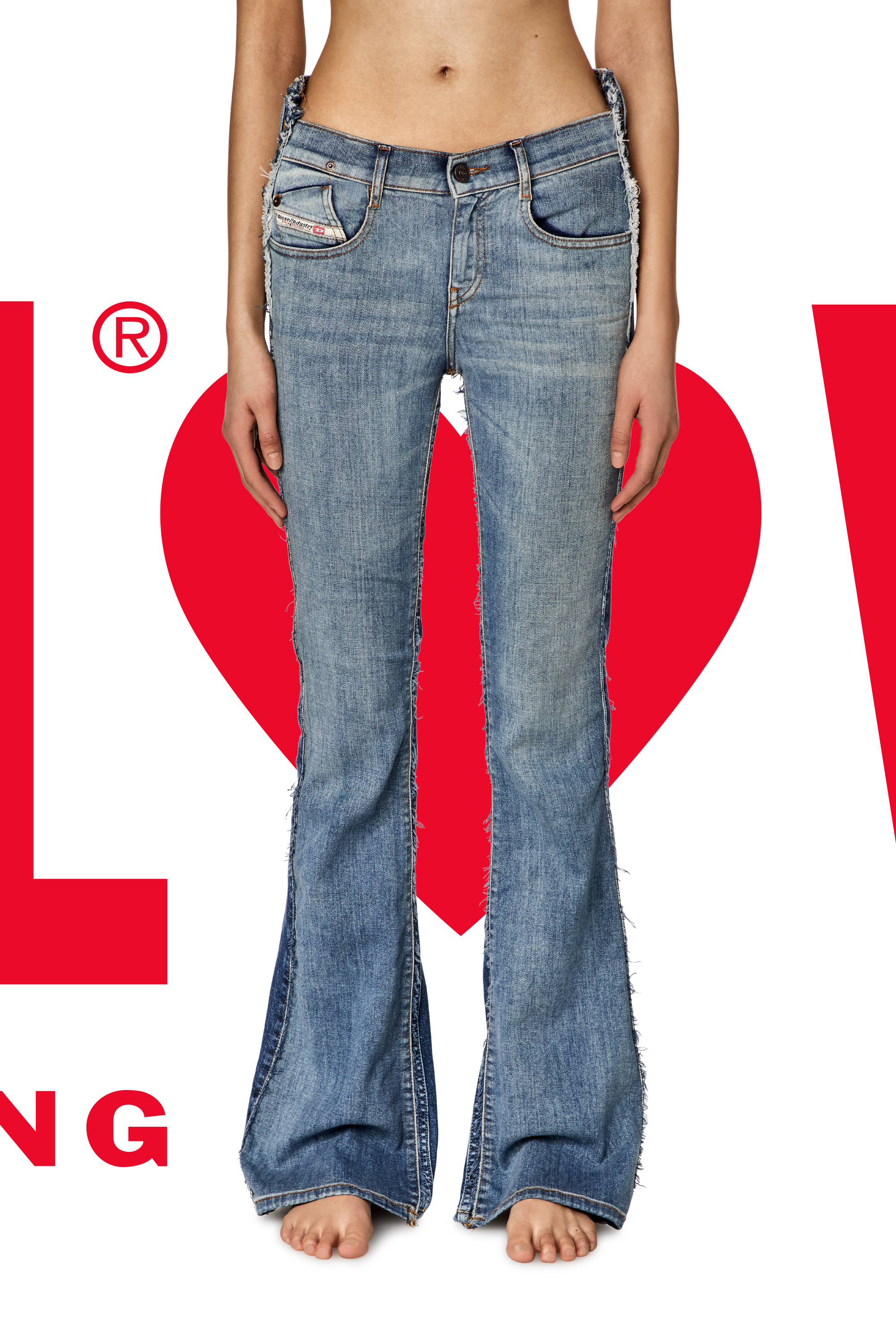 Bootcut Jeans Dieseloves 01 09K46, Medium blue Diesel - Woman's Bootcut Jeans Dieseloves 01 09K46, Medium blue - 3