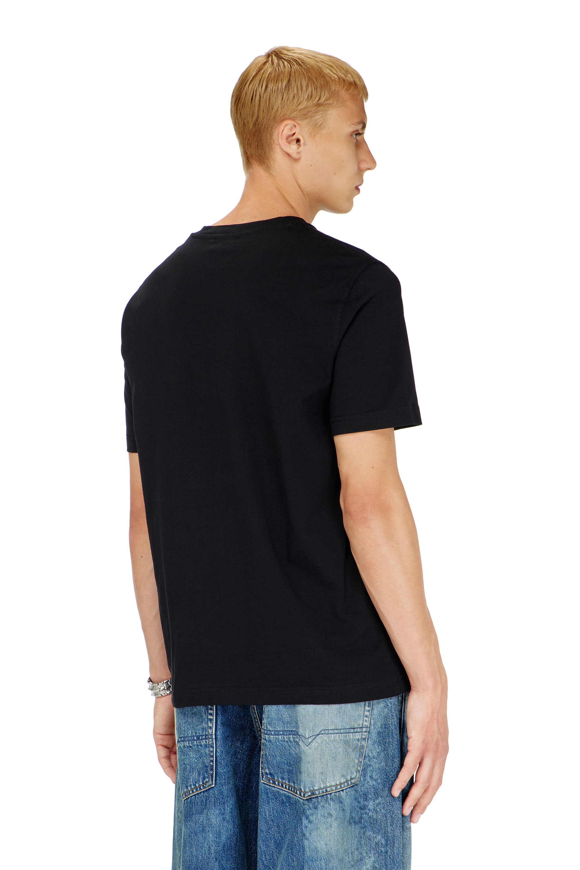 Diesel - T-ADJUST-Q7, Man's T-shirt with blurry Diesel logo in Black - 4