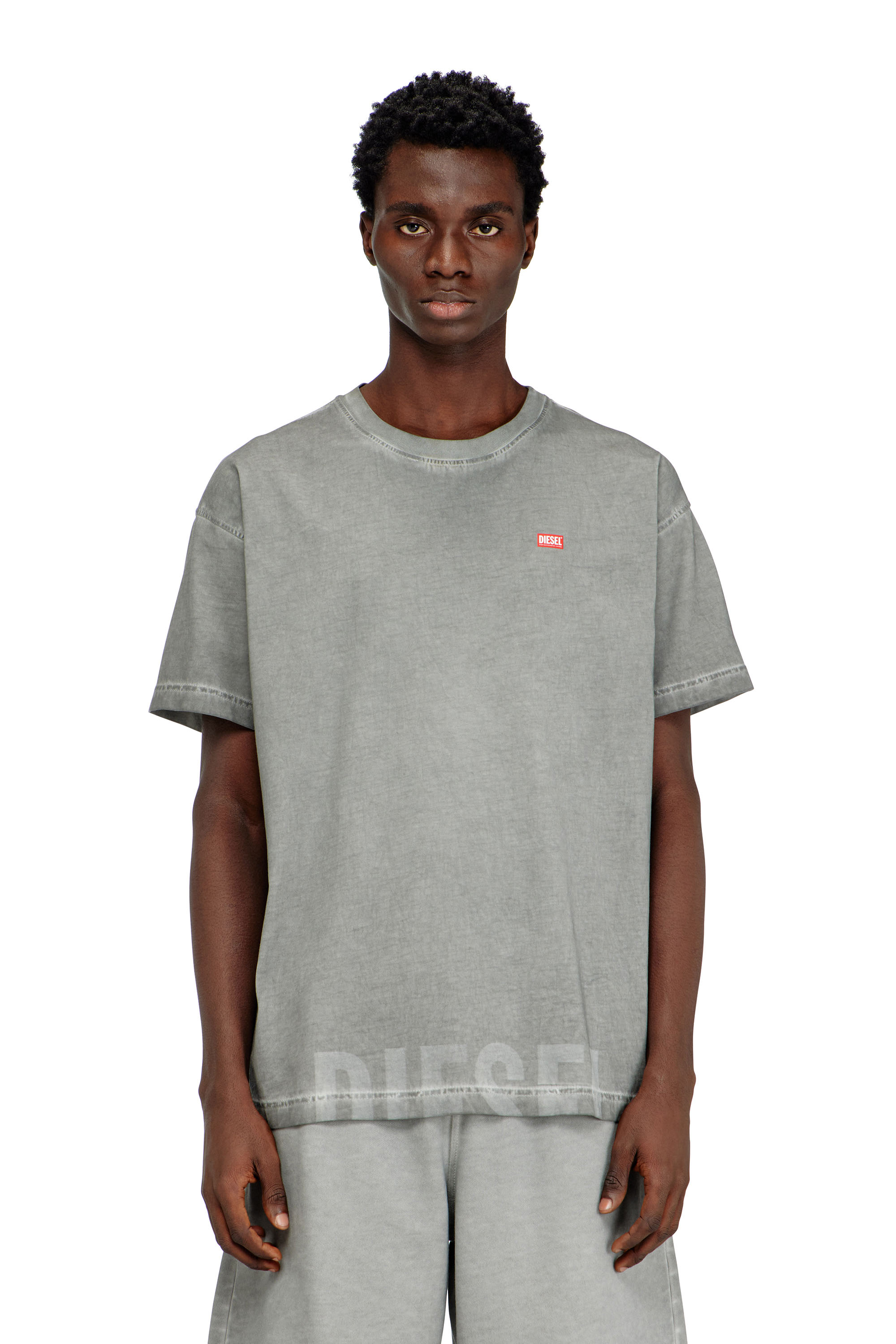 Diesel - T-NORM-T7, Man's Crew neck cotton t-shirt with print in Grey - 3