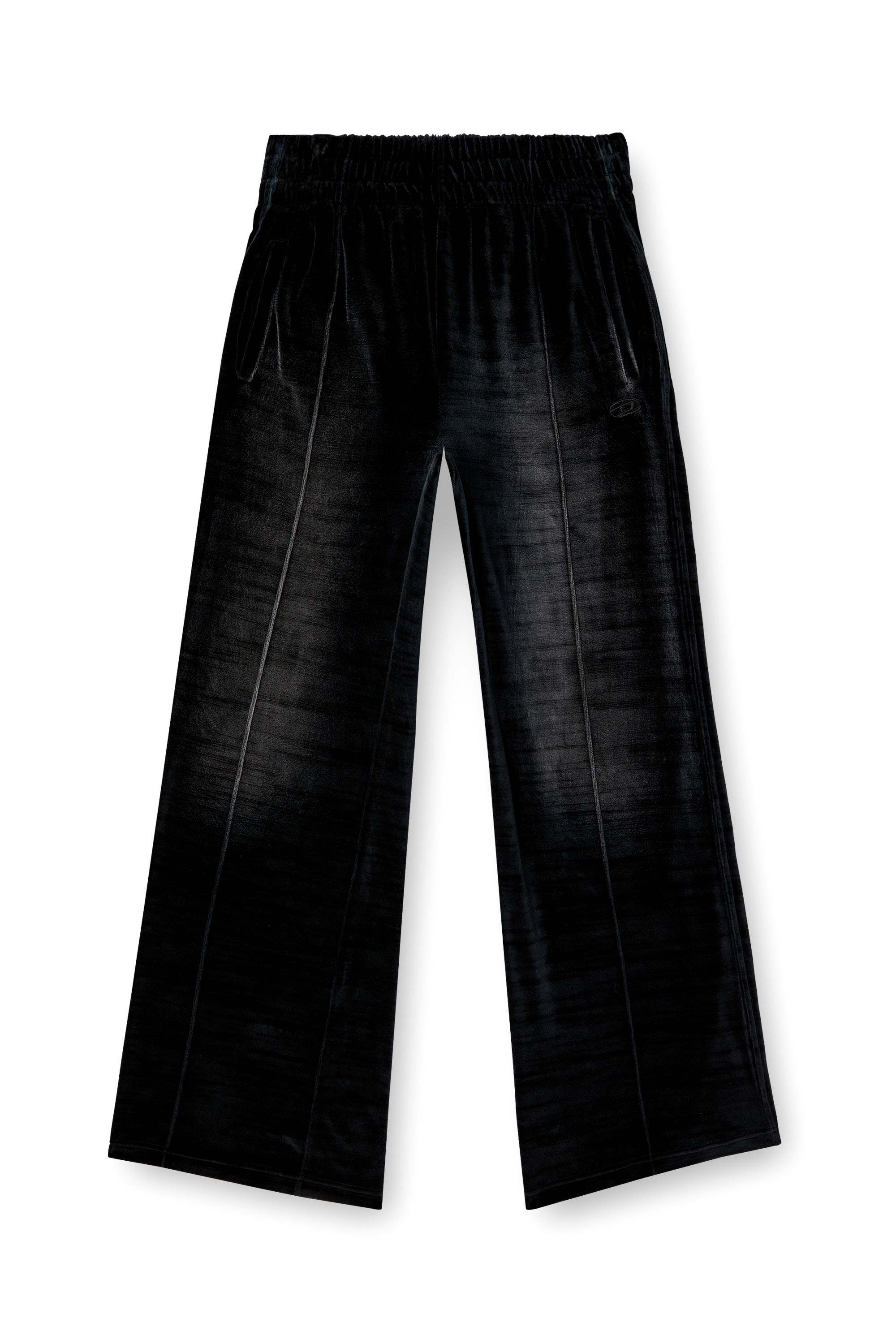 Diesel - P-OZAMP-BAND, Man's Faded velvet track pants in Black - 5