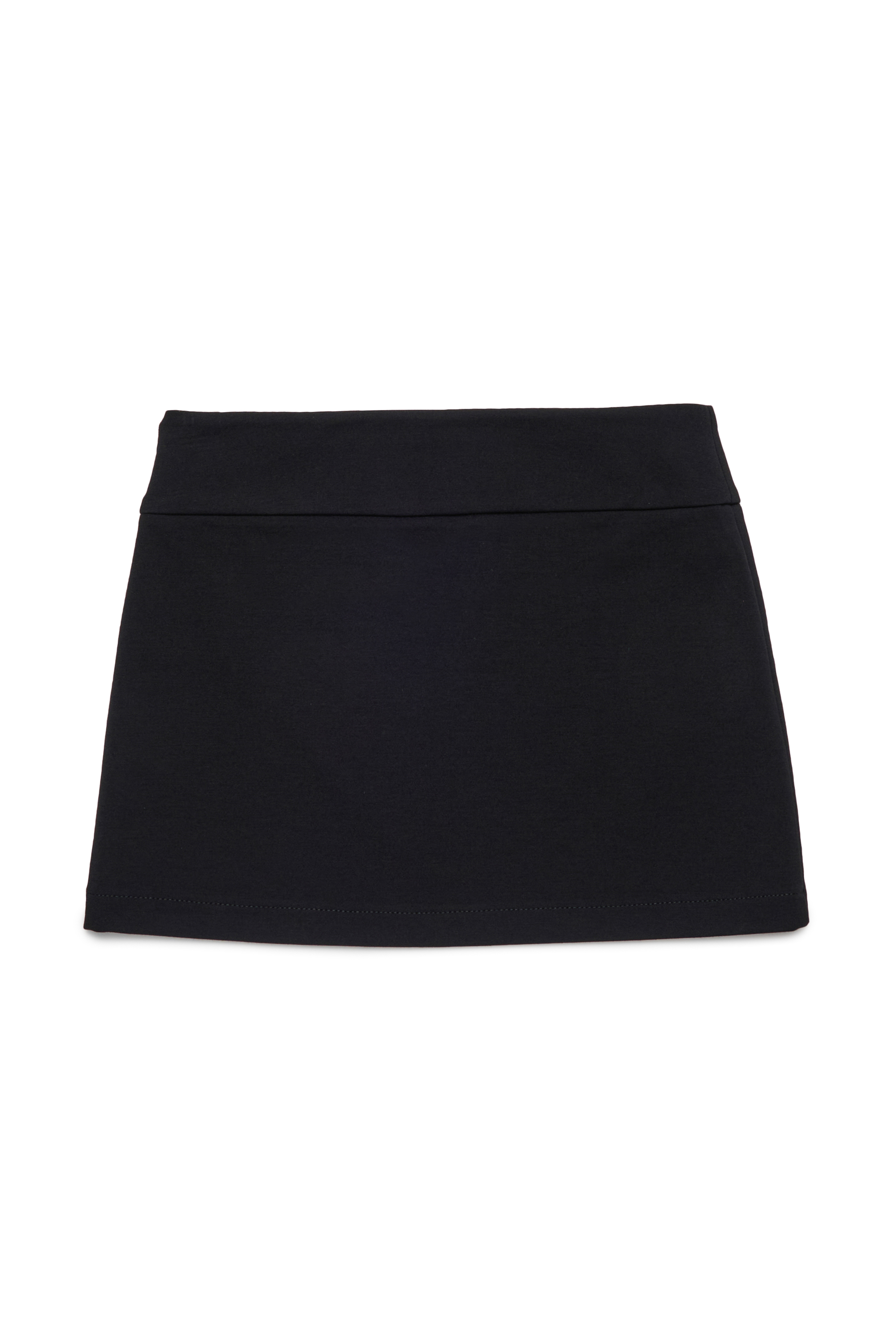 Diesel - GILEA, Woman's Short viscose skirt with logo waistband in Black - 2