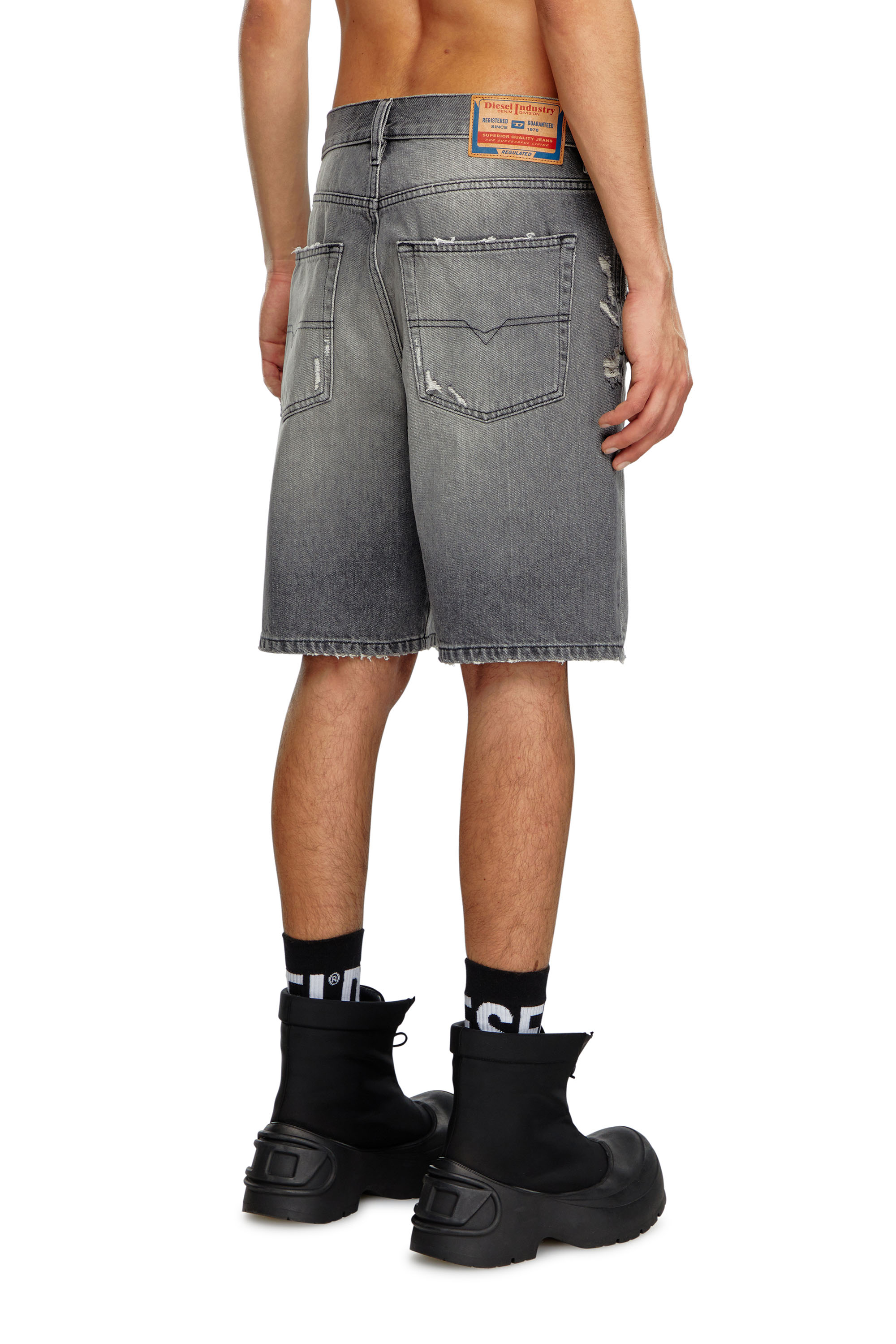Diesel - REGULAR-SHORT, Man's Denim shorts in Dark grey - 4