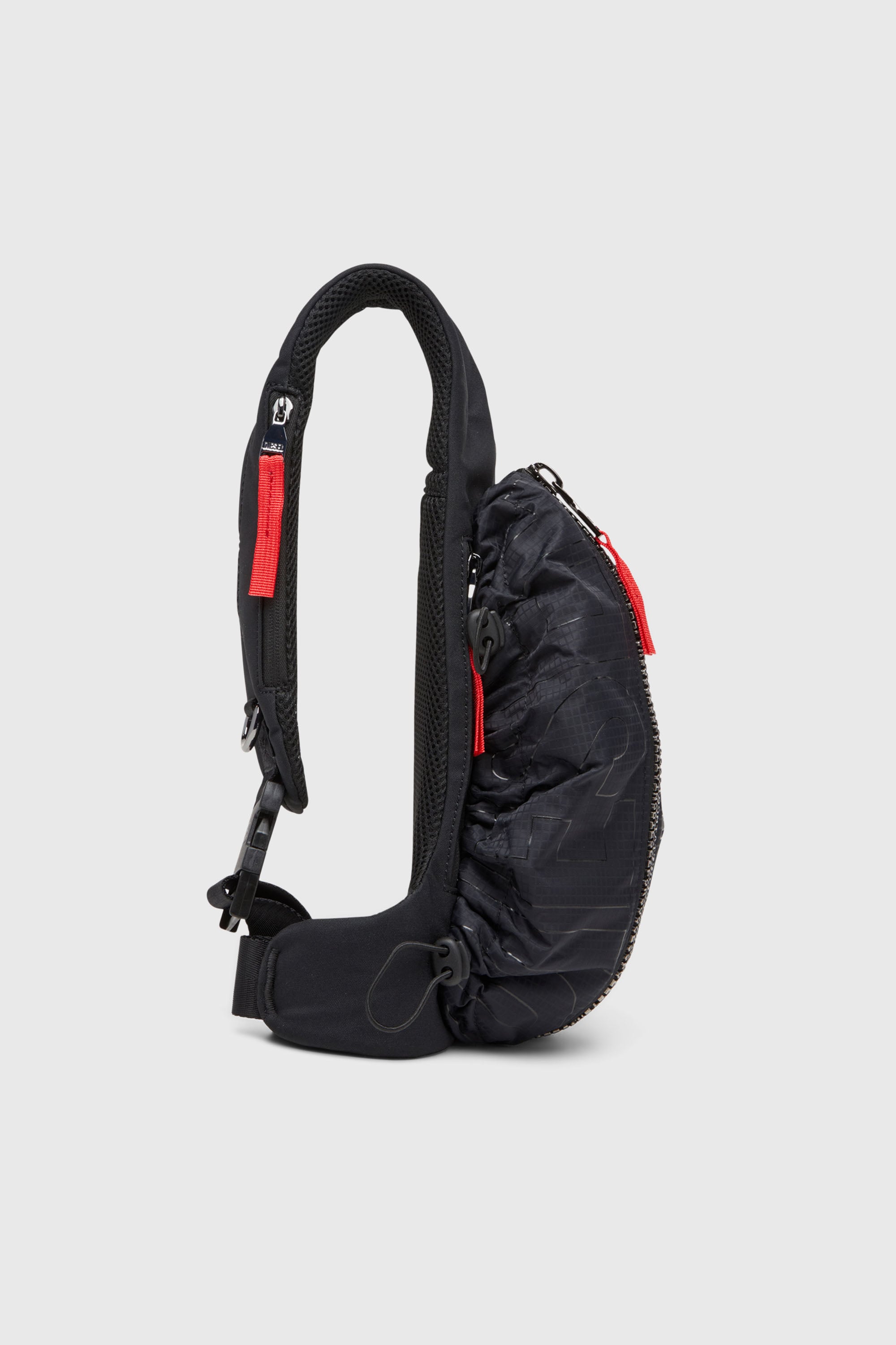 Diesel - ZIP-D CROSSBODY X, Man's Zip-D-Sling bag in check-jacquard shell in Black - 3
