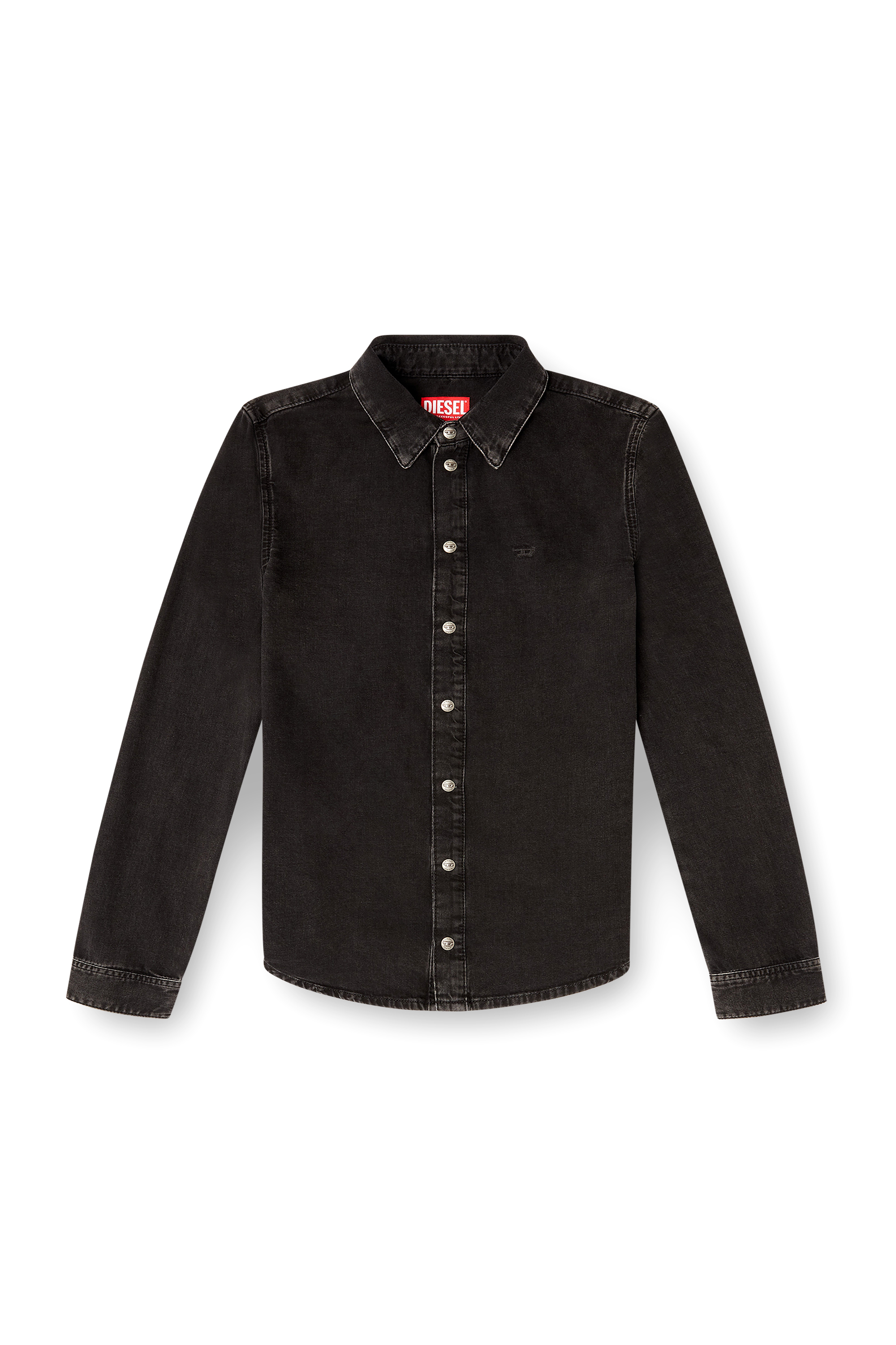 Diesel - DE-EAZY, Woman's Denim shirt with contrasting stitching in Black - 2