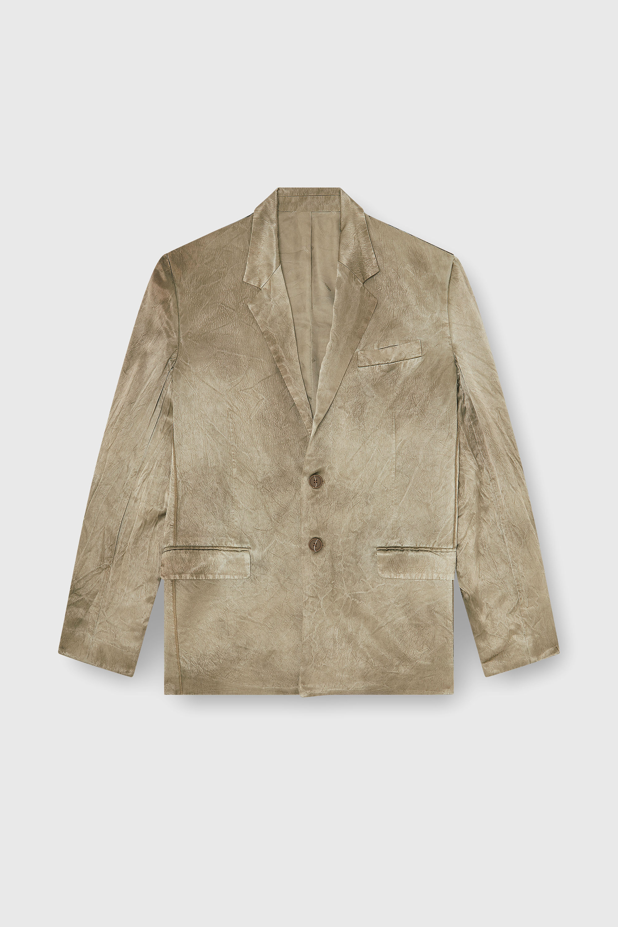 Diesel - J-ANDRE, Man's Blazer in wrinkled satin in Light Brown - 1