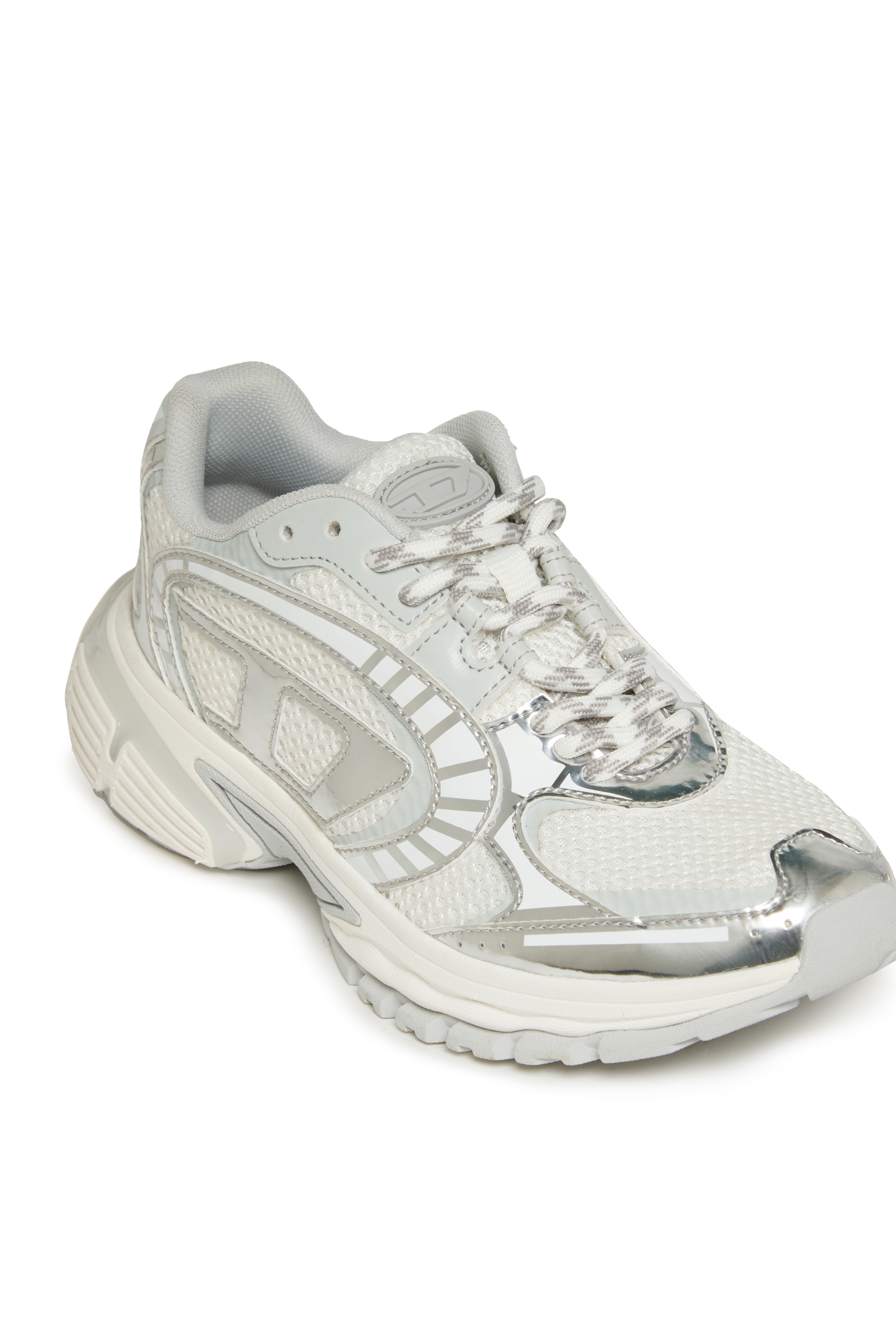 Diesel - S-PRO-V-DENSE LOW, Unisex's S-Pro-V-Dense nylon sneakers with Oval D logo in White/Silver - 4